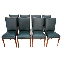 Vittorio Dassi Mid-Century Modern Italian Rosewood Eight Dining Chairs, 1950s