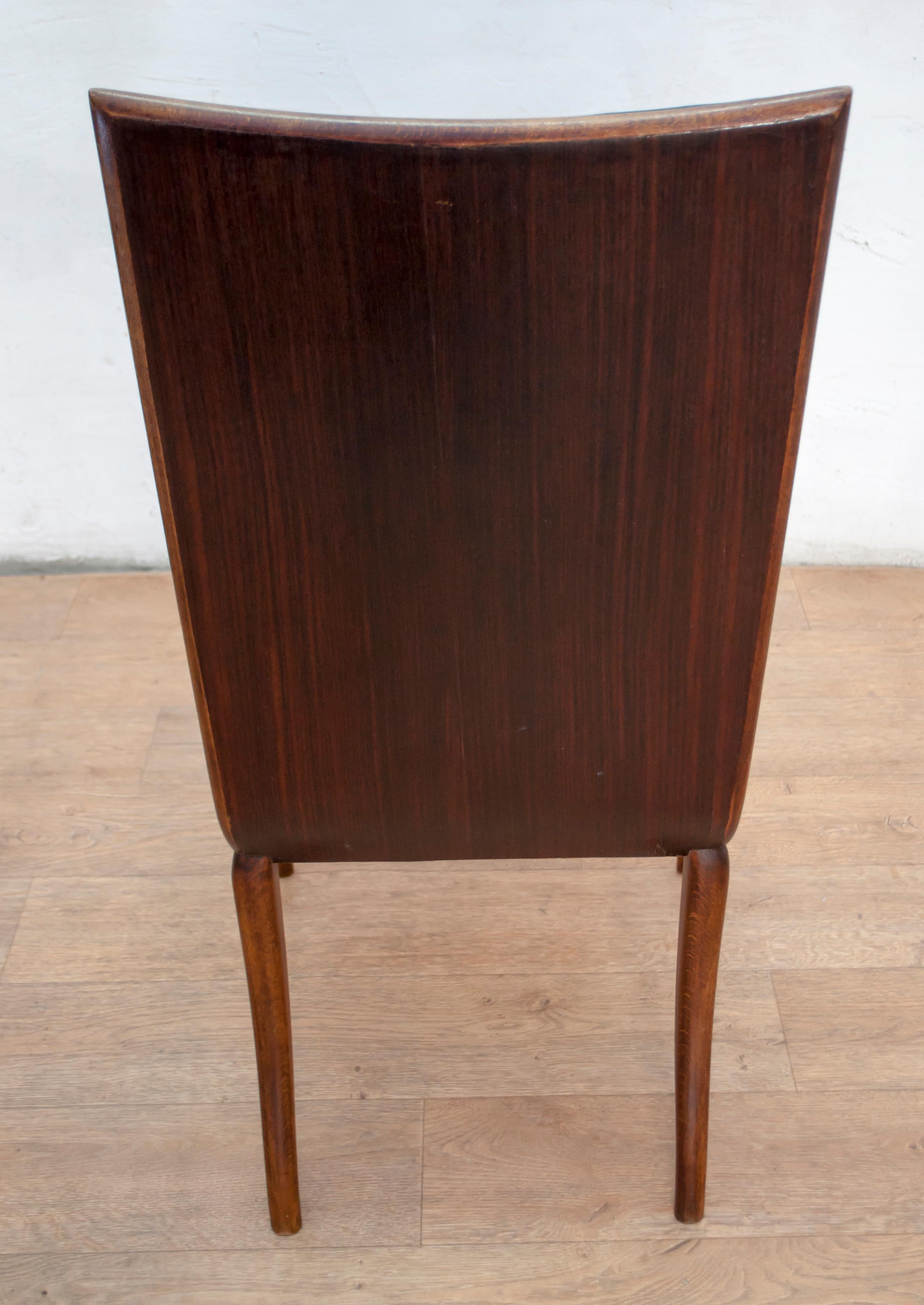 Vittorio Dassi Mid-Century Modern Italian Walnut Eight Dining Chairs, 1950s 6