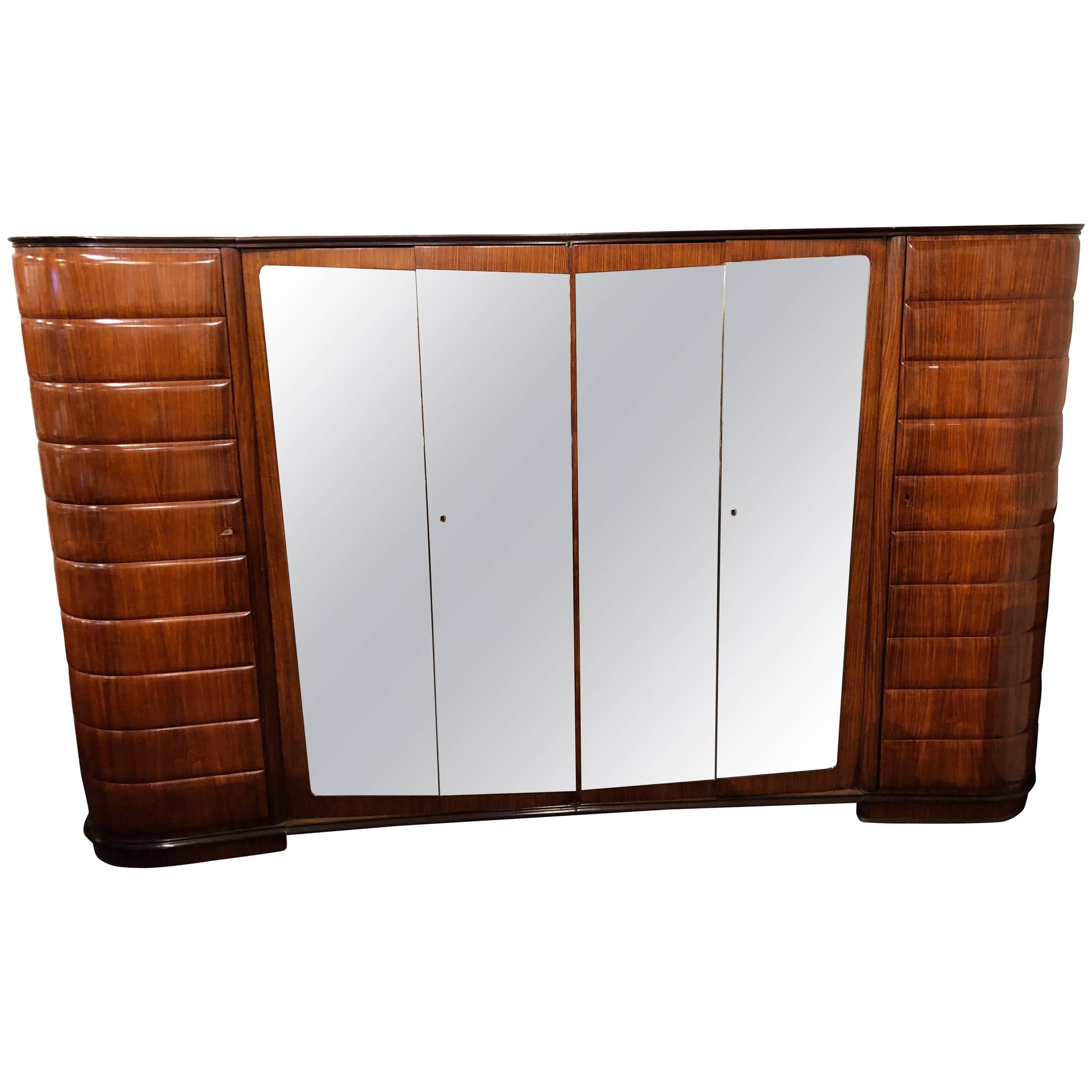 Vittorio Dassi Moderne Itallion Large Custom Art Deco Armoire Six Doors