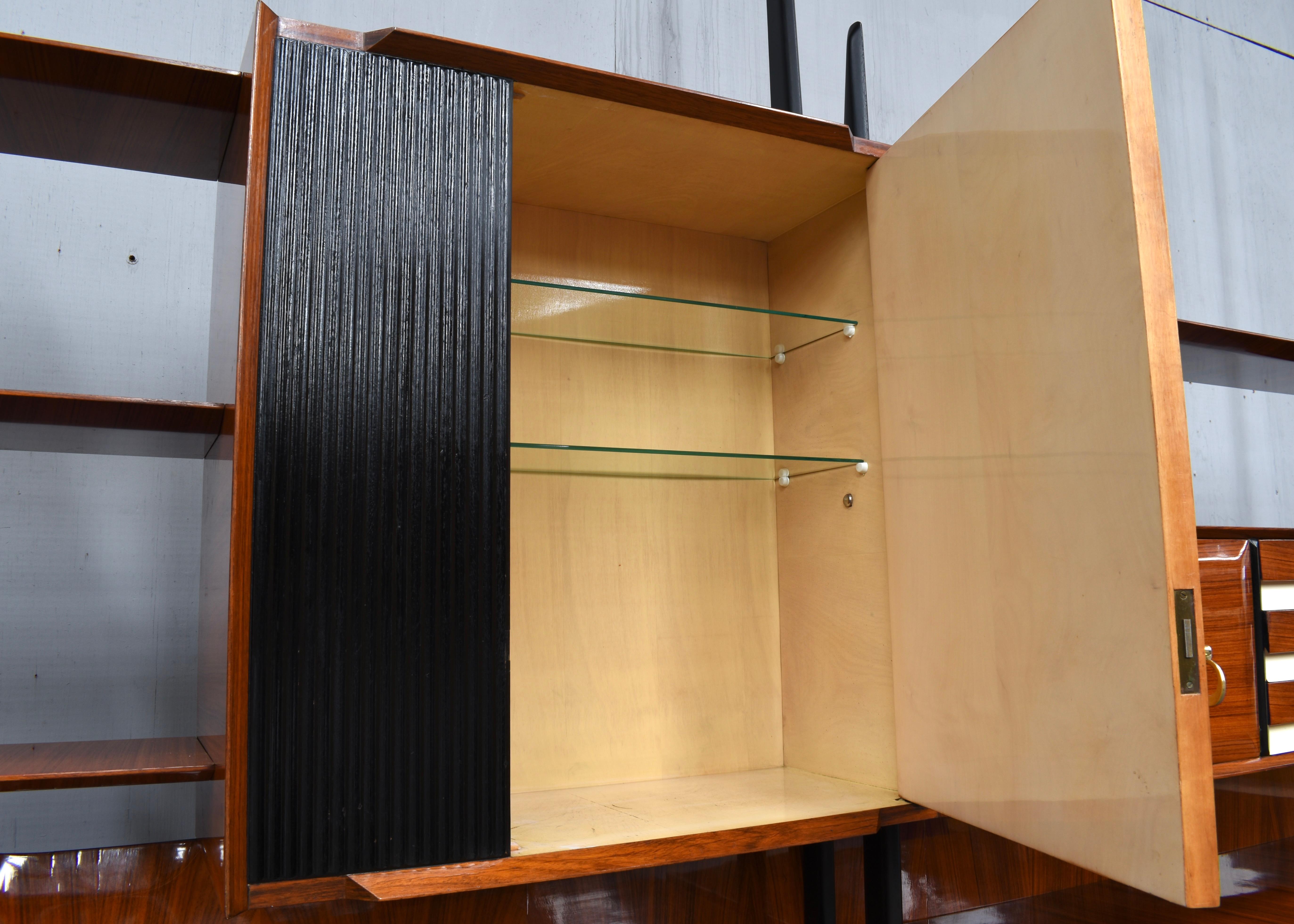 Vittorio Dassi Monumental Wall Unit / Dry Bar for Mobili Cantù, Italy, 1950 1