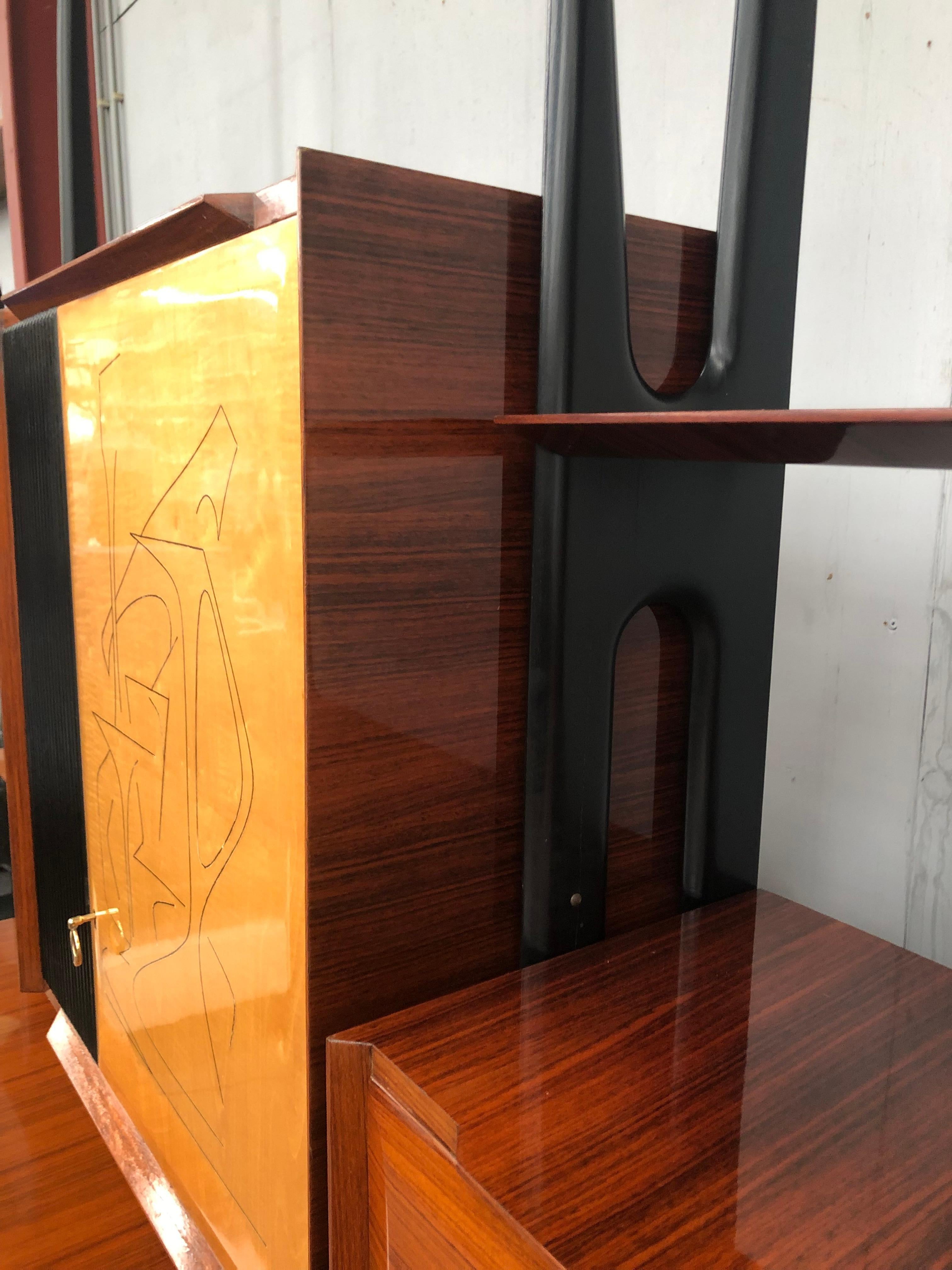Vittorio Dassi Monumental Wall Unit / Dry Bar for Mobili Cantù, Italy, 1950 4