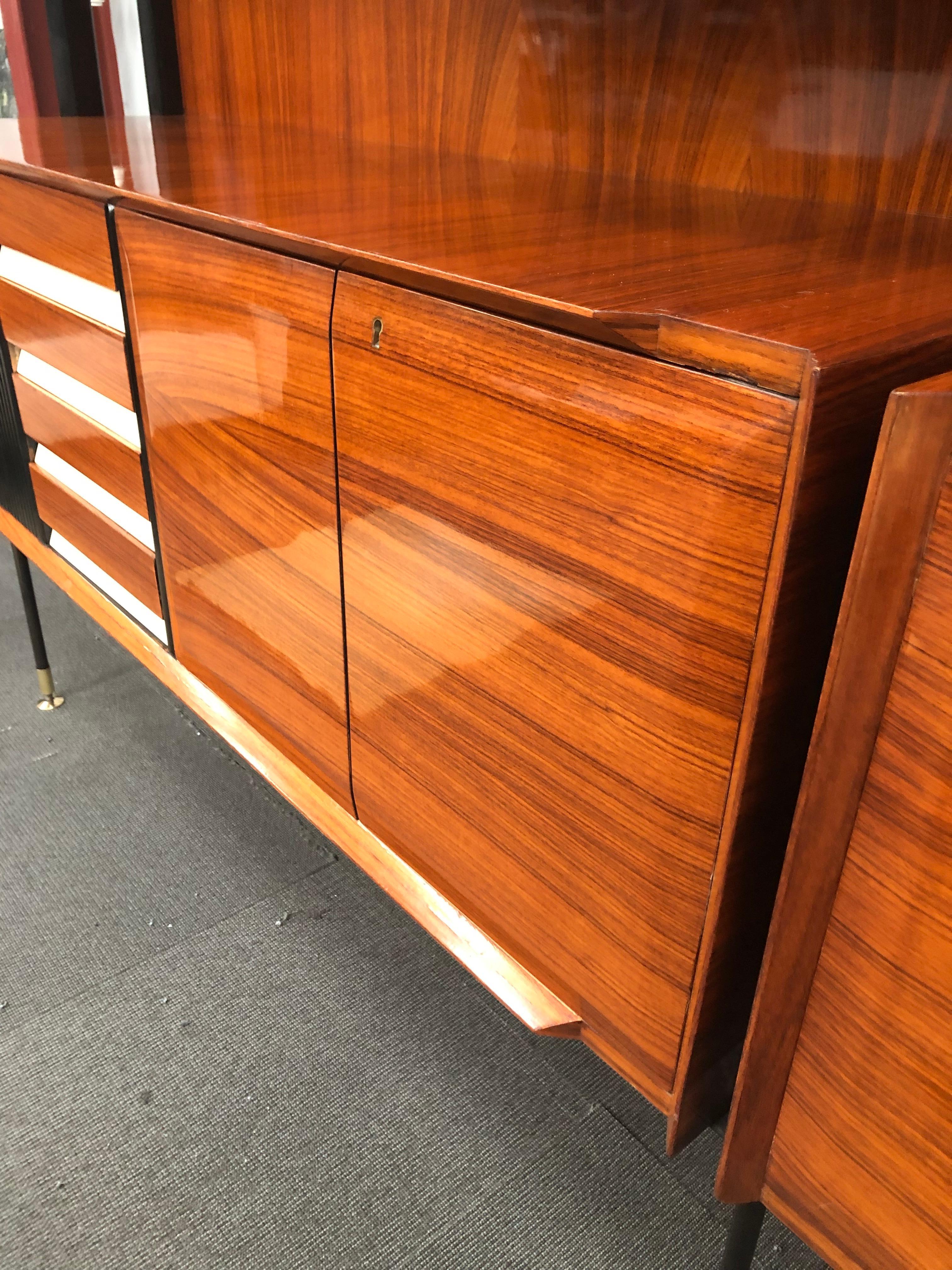 Italian Vittorio Dassi Monumental Wall Unit / Dry Bar for Mobili Cantù, Italy, 1950