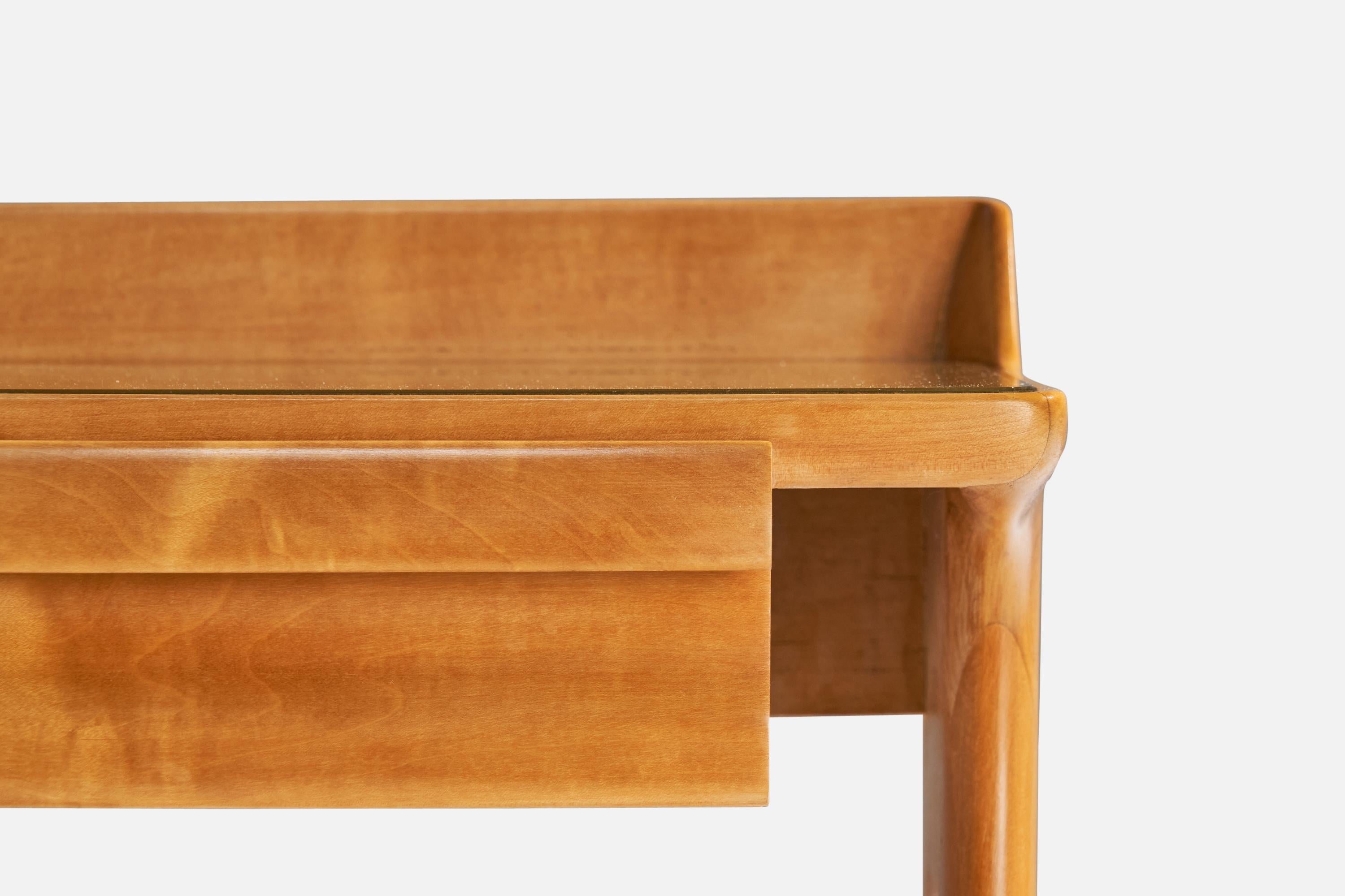 Vittorio Dassi, Nightstands, Wood, Glass, Italy, 1950s For Sale 3