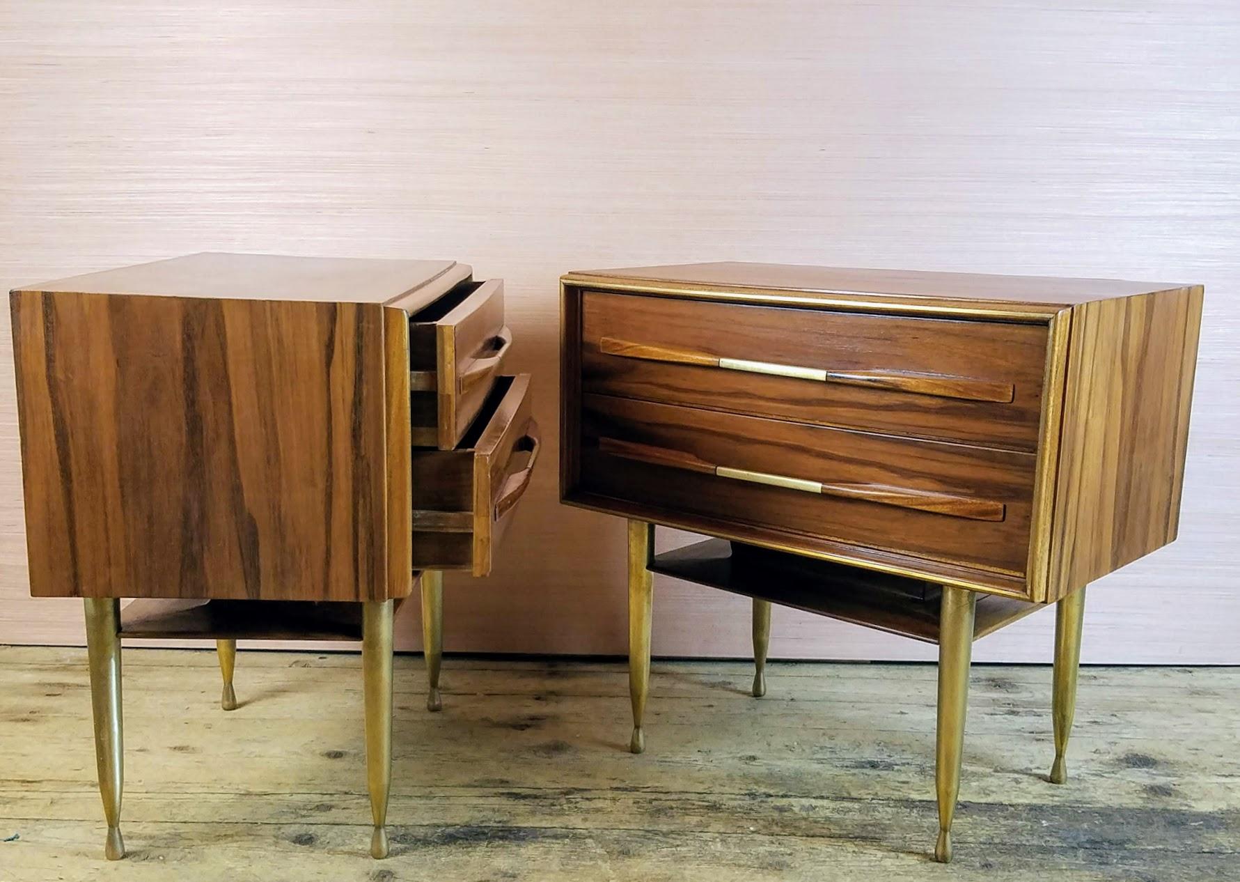 20th Century Vittorio Dassi Pair of End Tables / Nightstands, Italy, Mid-1950s