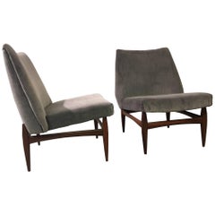 Vittorio Dassi Pair of Rosewood Armchairs, Italy, 1950s