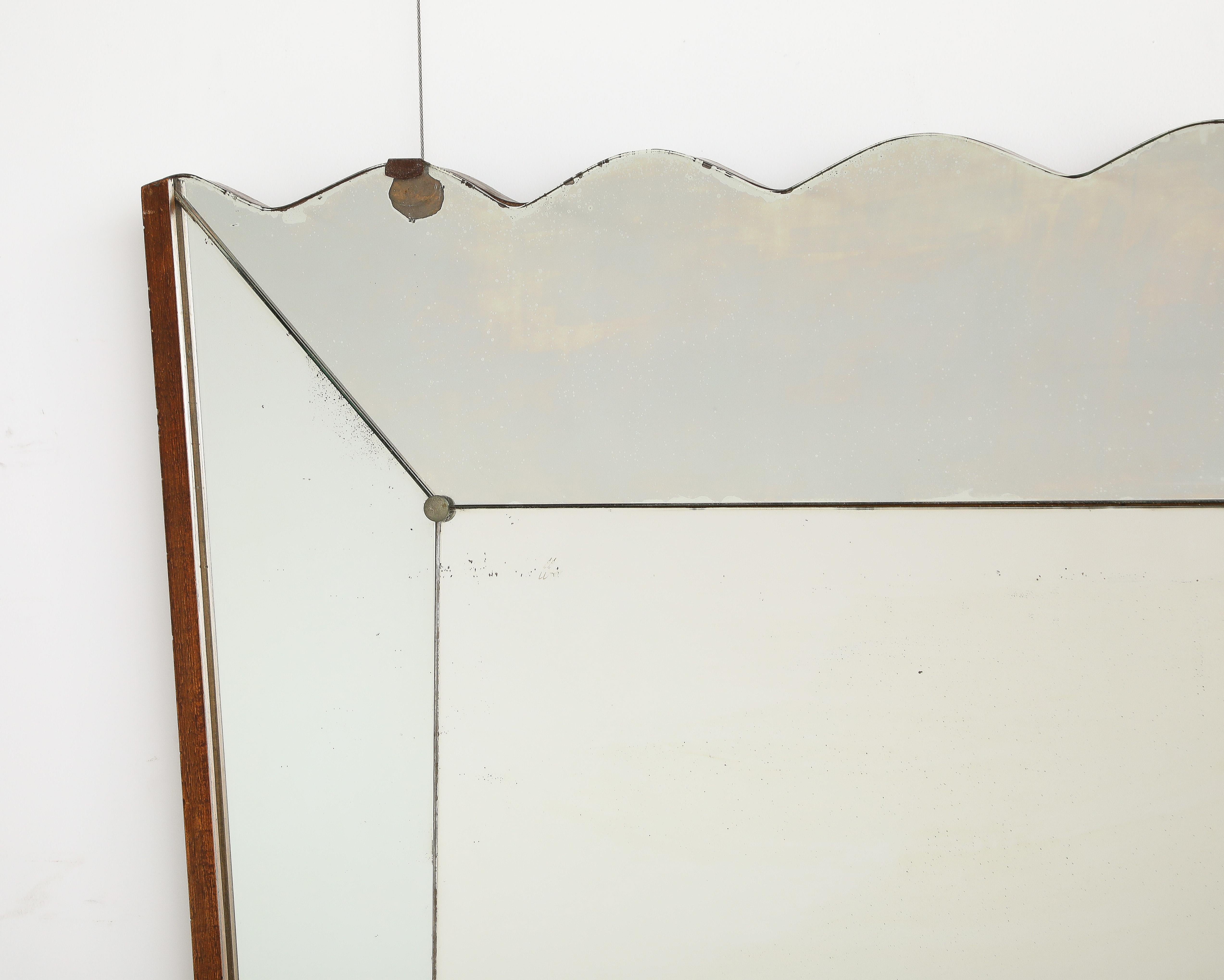 Vittorio Dassi Scalloped Wood Wall Mirror, Italy circa 1940  For Sale 5