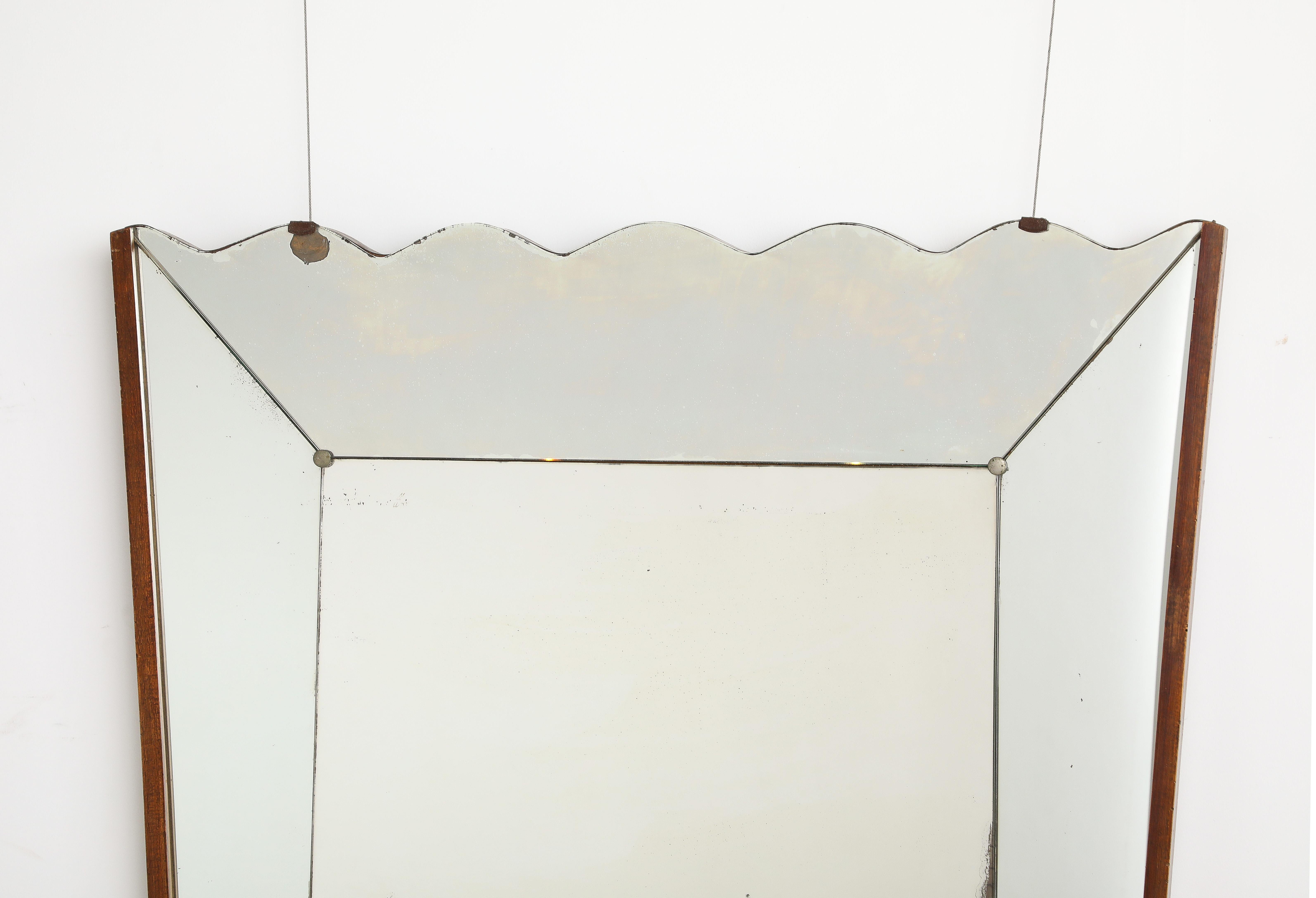 Vittorio Dassi Scalloped Wood Wall Mirror, Italy circa 1940  For Sale 6