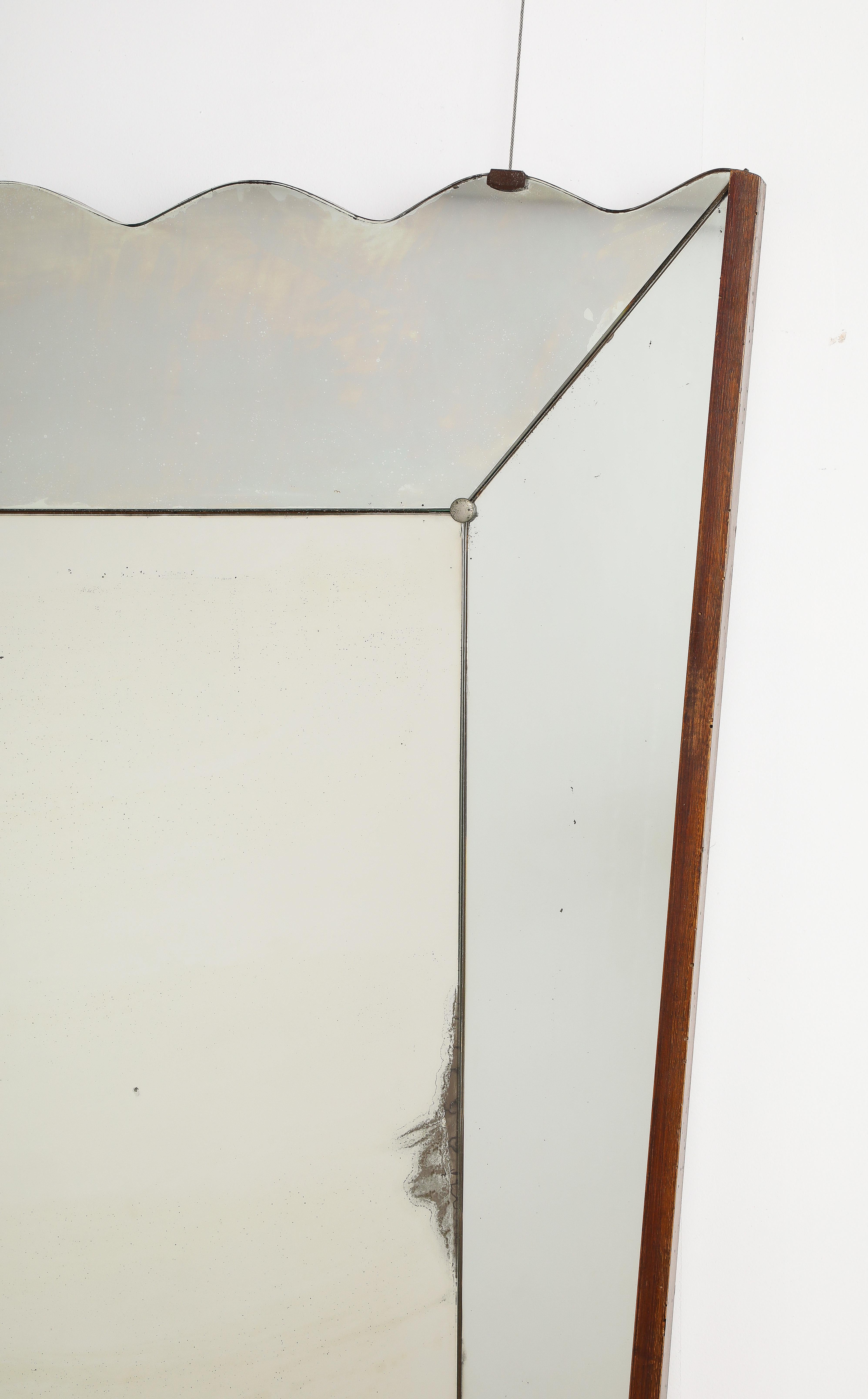 Vittorio Dassi Scalloped Wood Wall Mirror, Italy circa 1940  For Sale 2