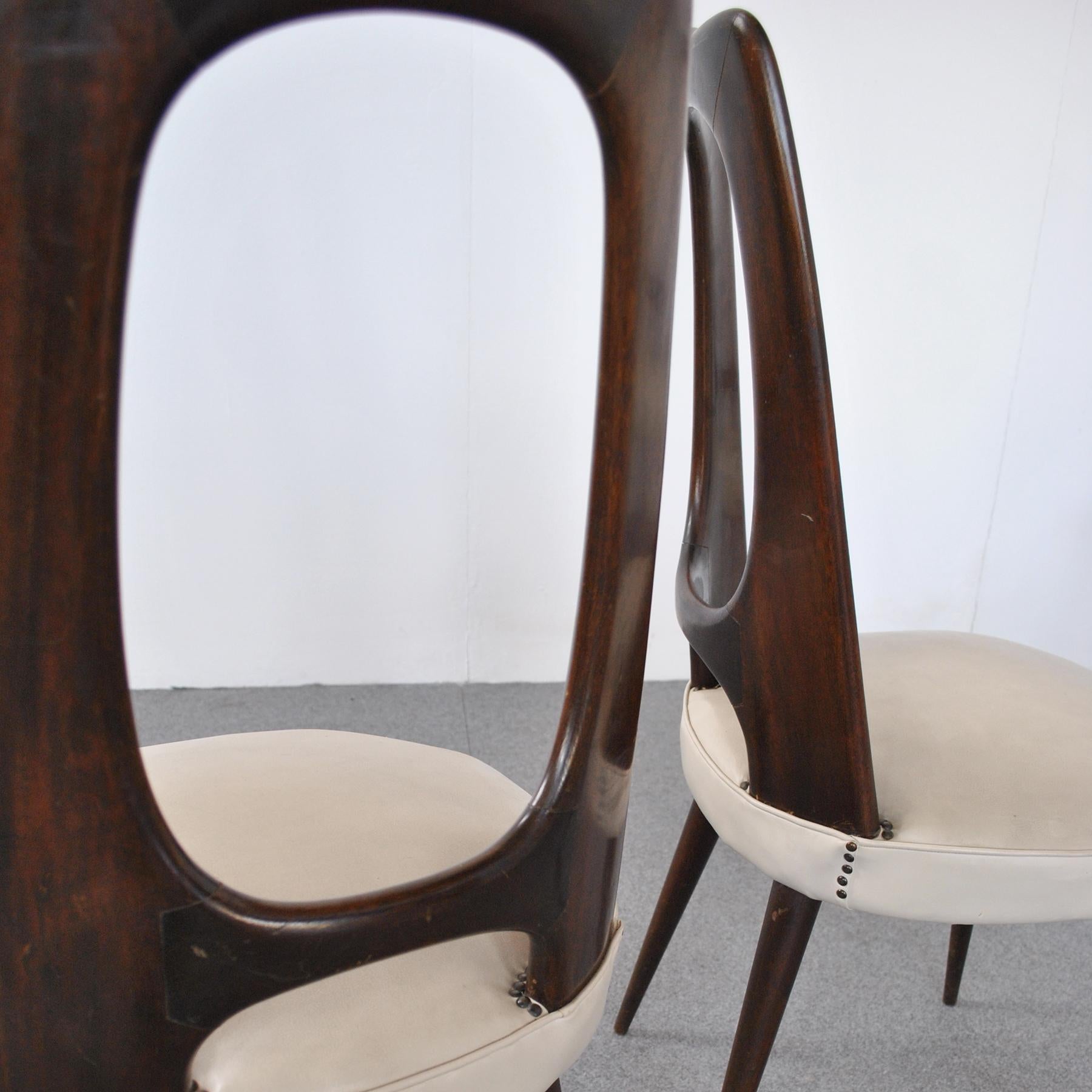 Vittorio Dassi Set Eight Chairs from Late 60's 3
