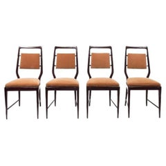 Vittorio Dassi Set of Four Chairs with Wood and Vinyl