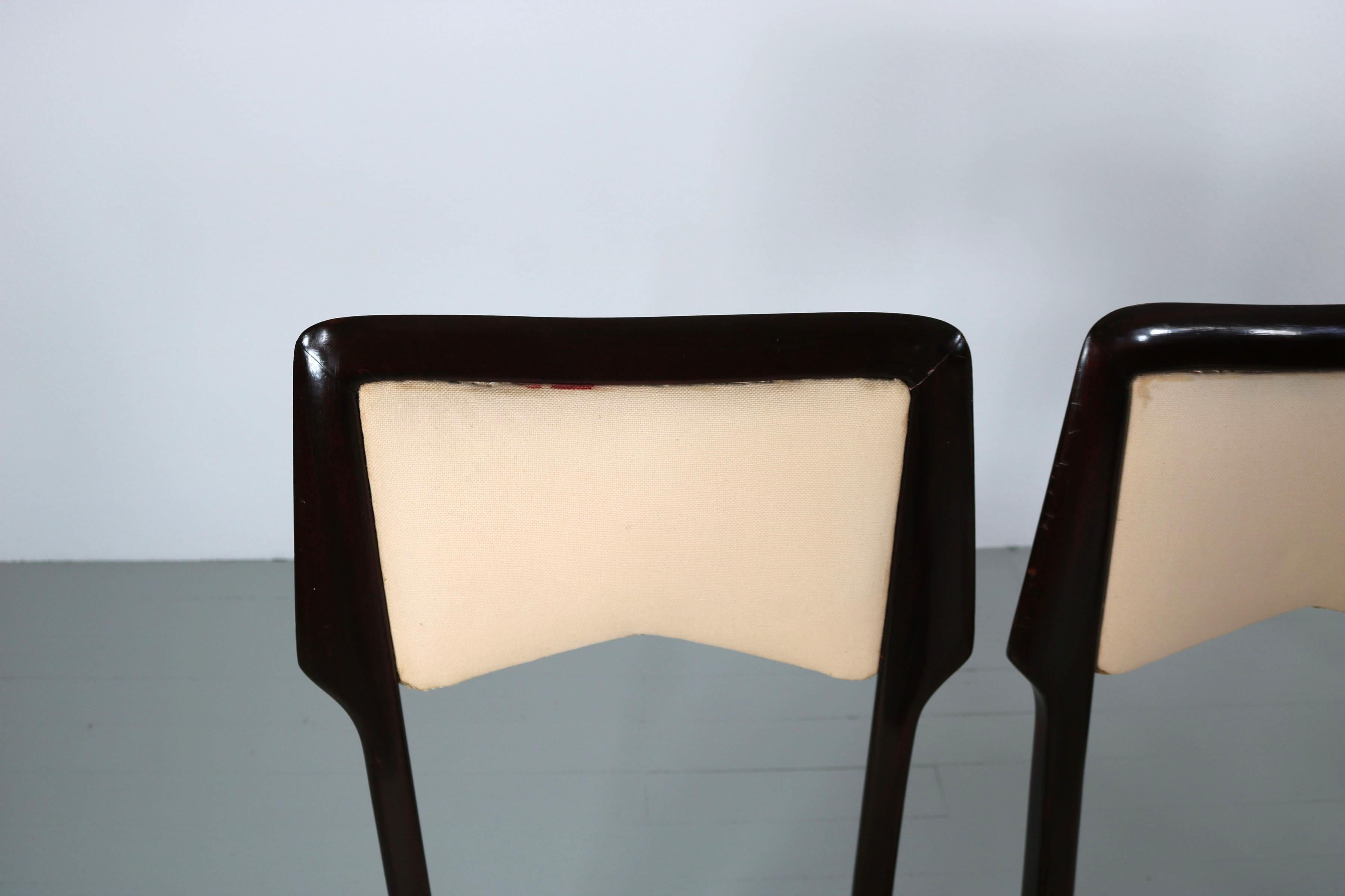 Vittorio Dassi Set of Six Cream Colored Dining Chairs 6