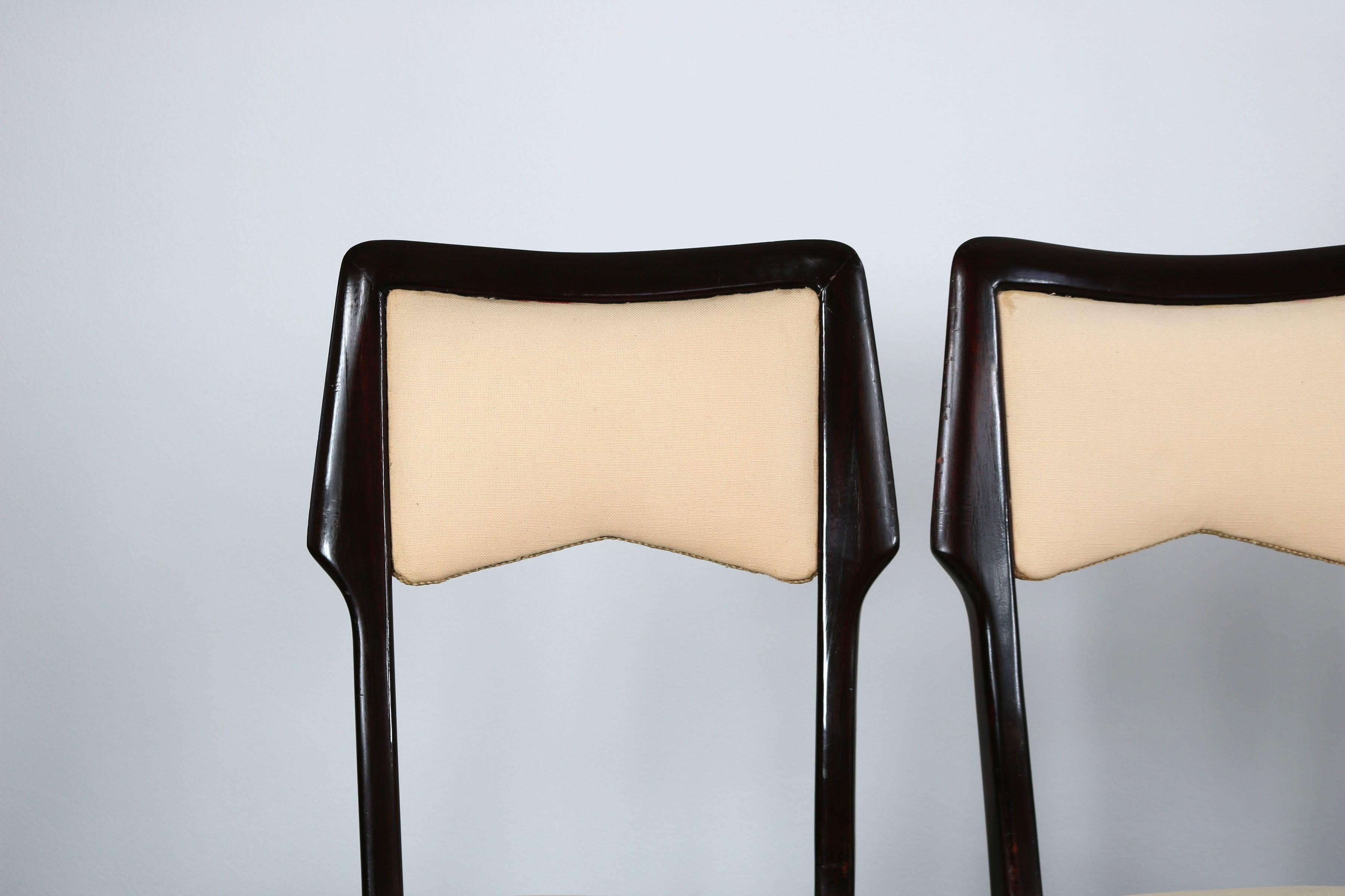 Vittorio Dassi Set of Six Cream Colored Dining Chairs 7