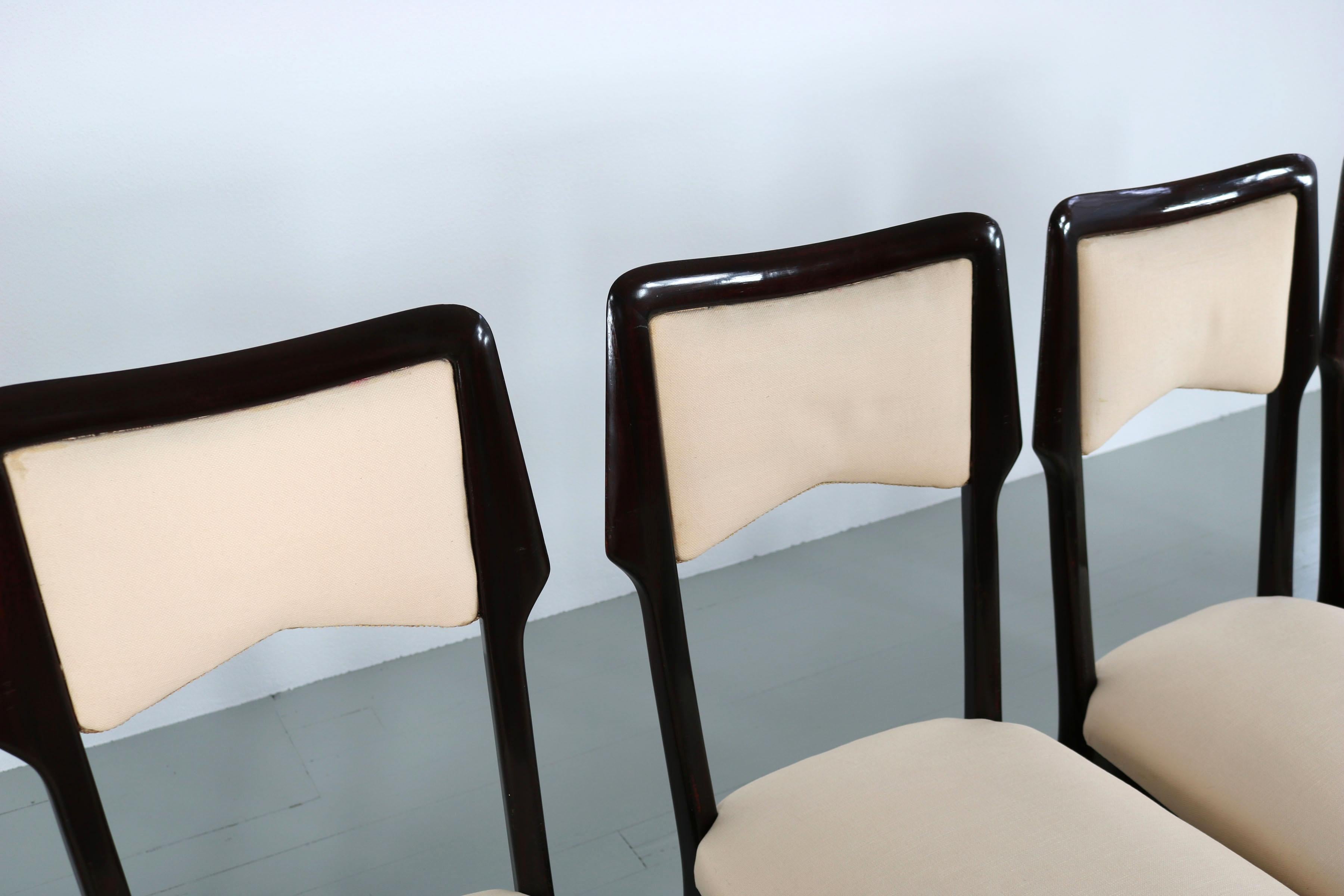 Vittorio Dassi Set of Six Cream Colored Dining Chairs 8