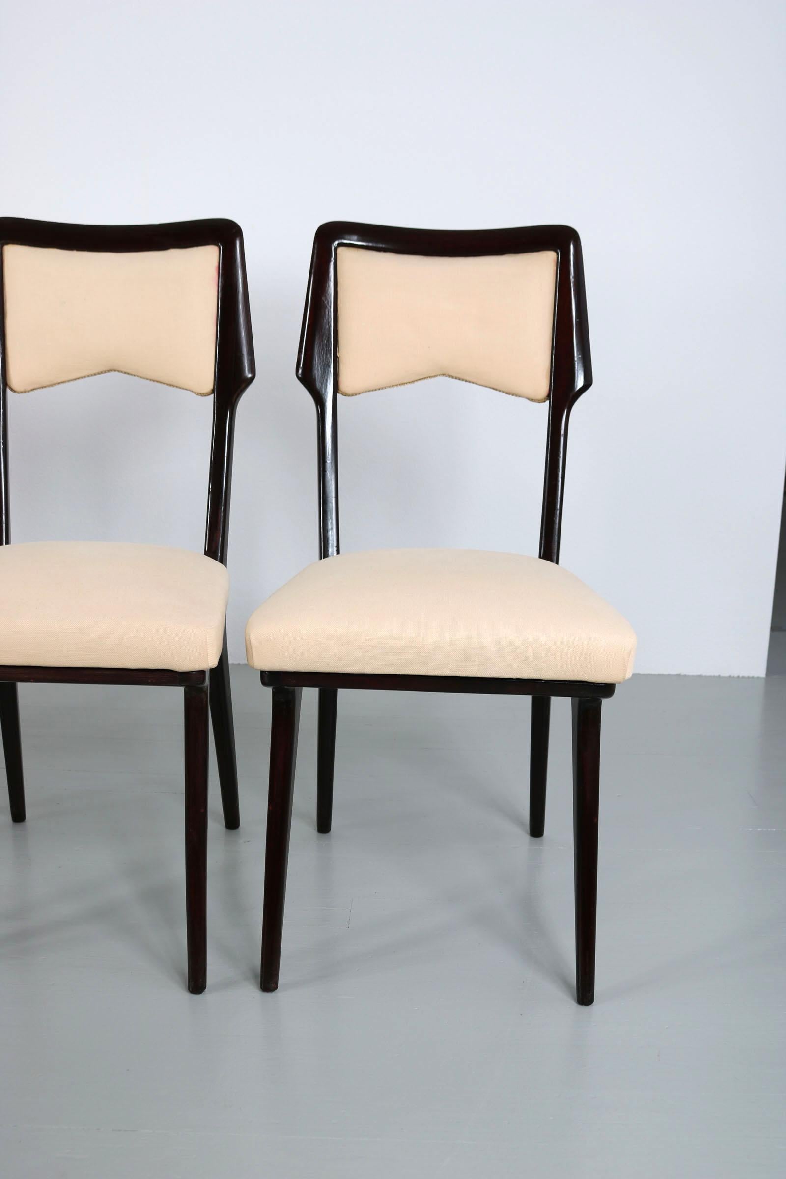 Vittorio Dassi Set of Six Cream Colored Dining Chairs 10