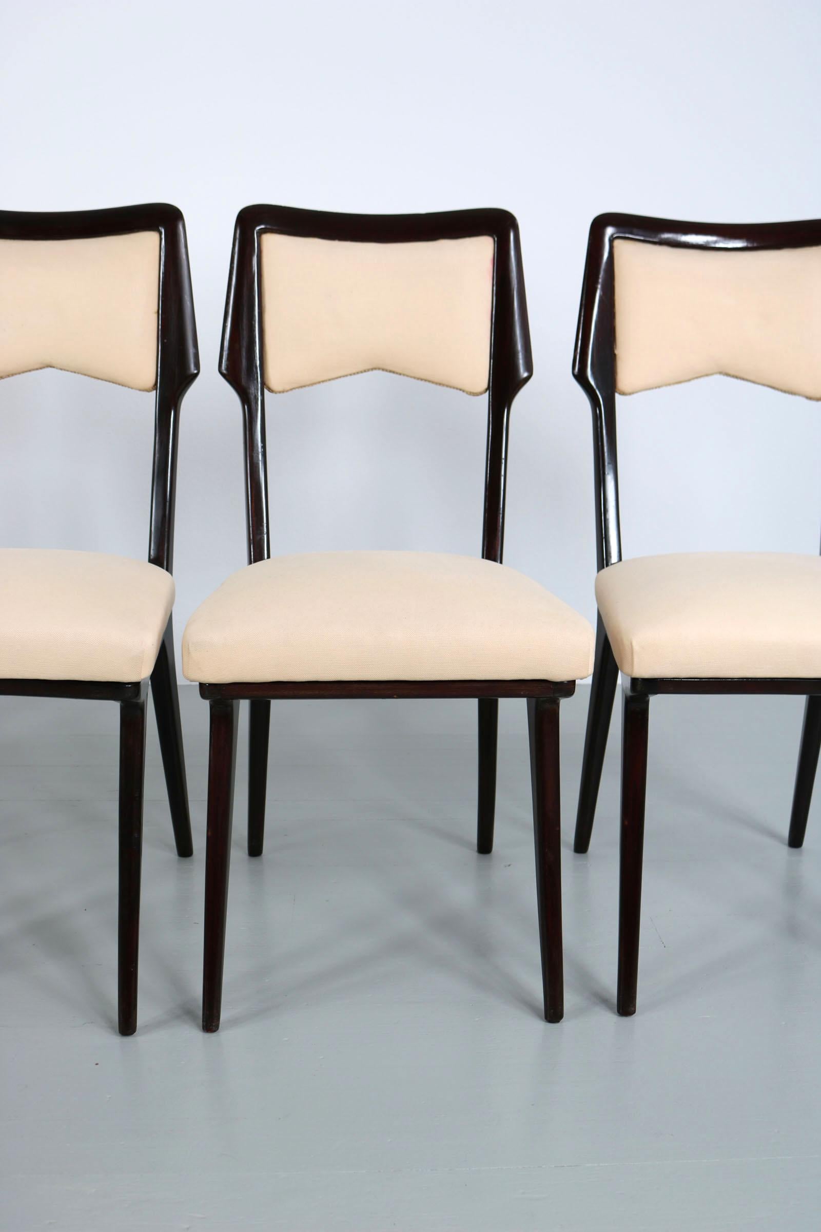 Vittorio Dassi Set of Six Cream Colored Dining Chairs 11
