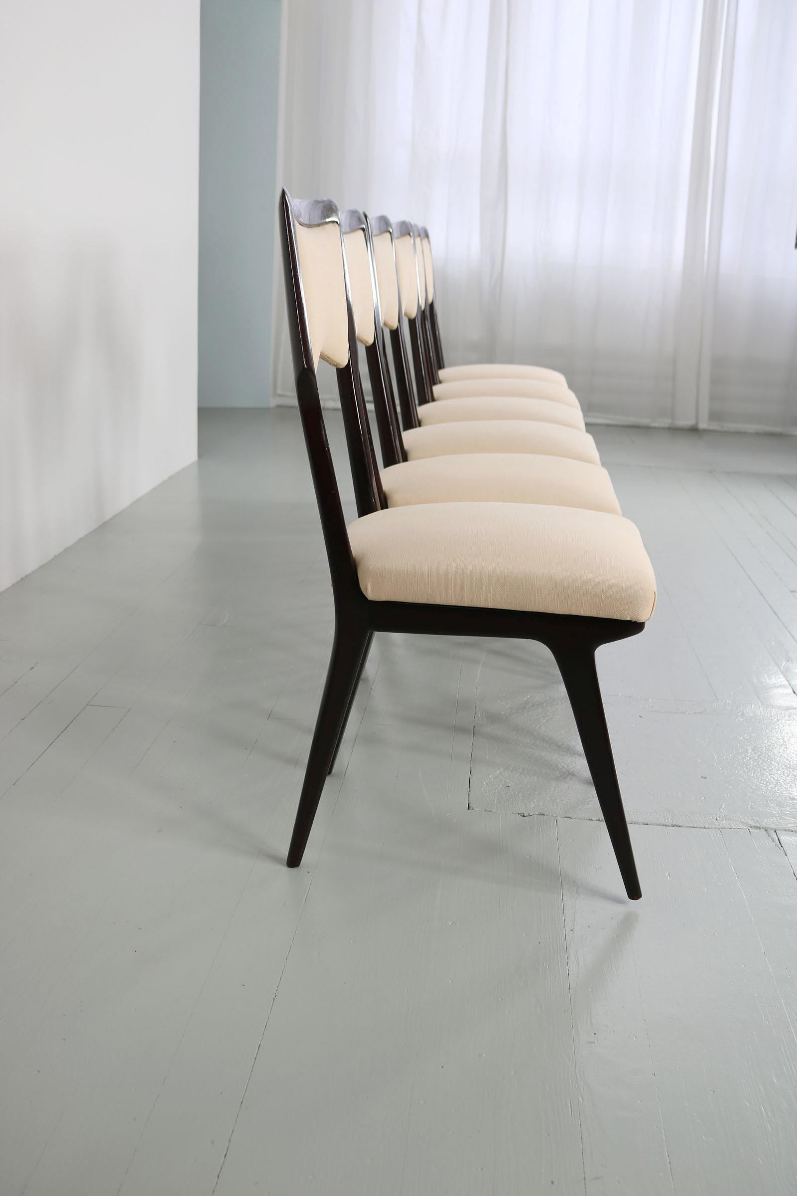 Vittorio Dassi Set of Six Cream Colored Dining Chairs 12