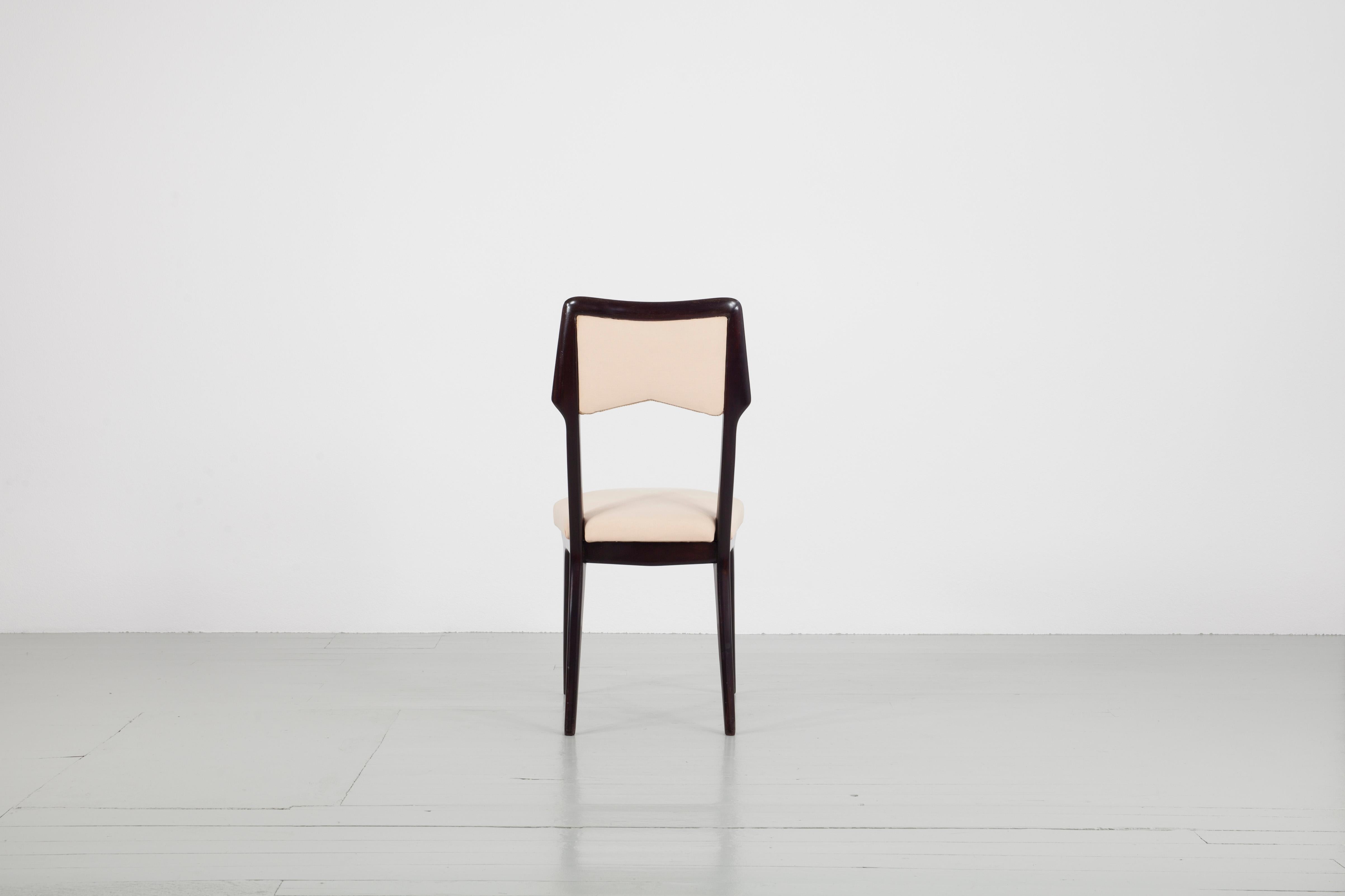 Palisander Vittorio Dassi Set of Six Cream Colored Dining Chairs