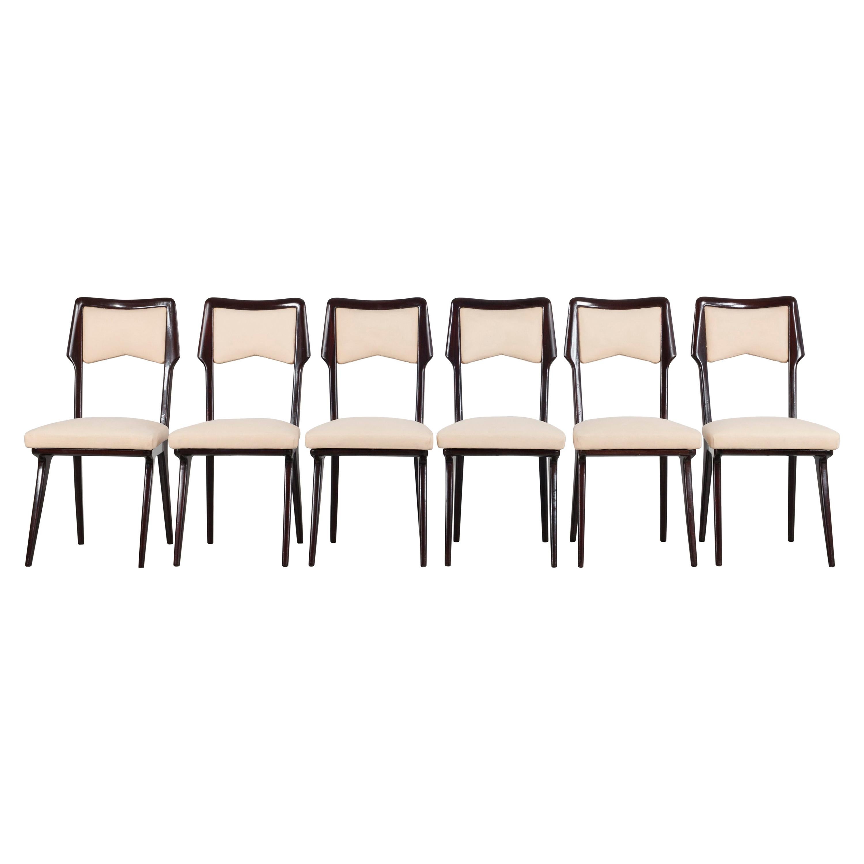 Vittorio Dassi Set of Six Cream Colored Dining Chairs