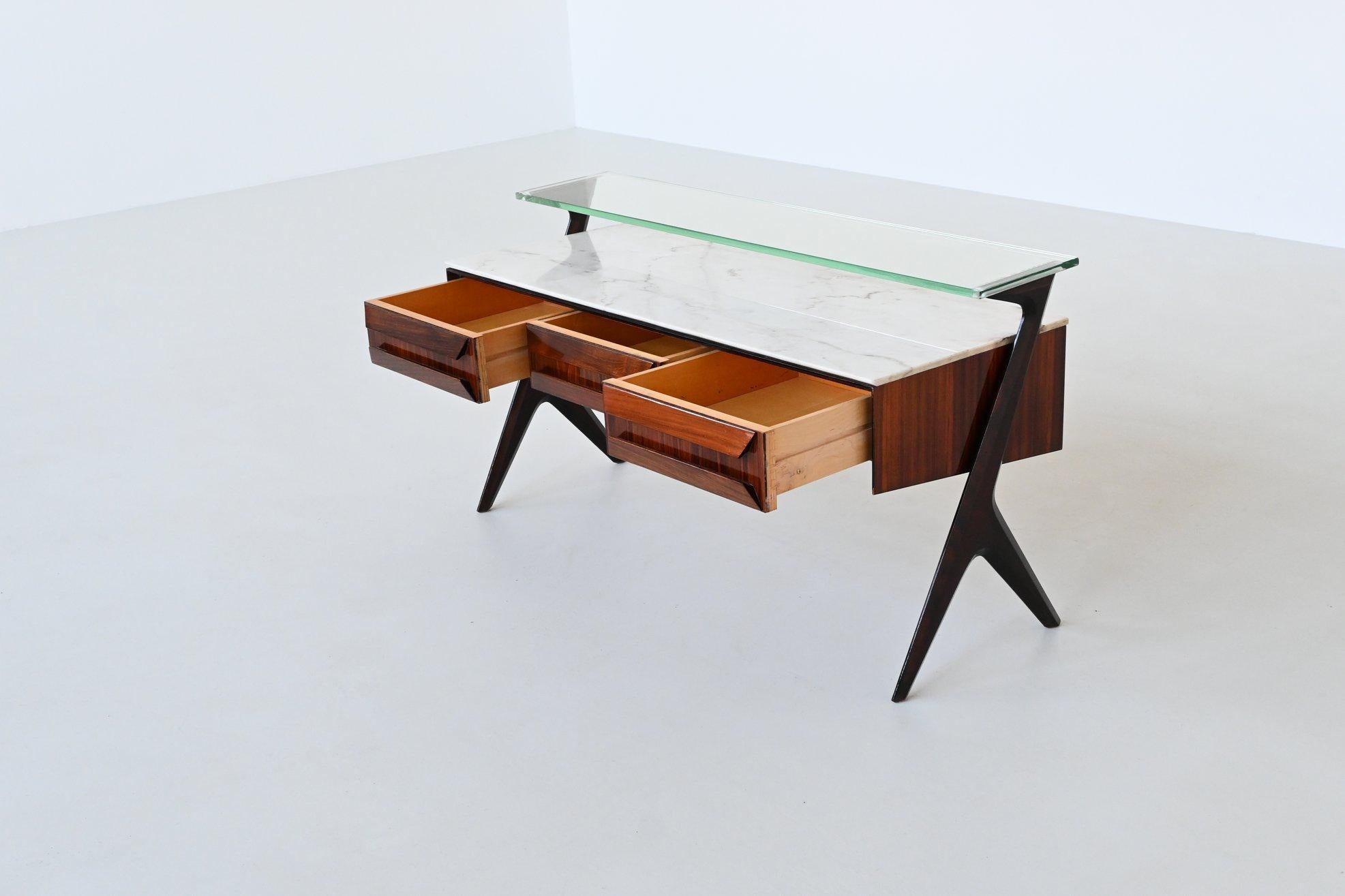 Buffet Vittorio Dassi en bois de rose et marbre Dassi Italie 1953 3
