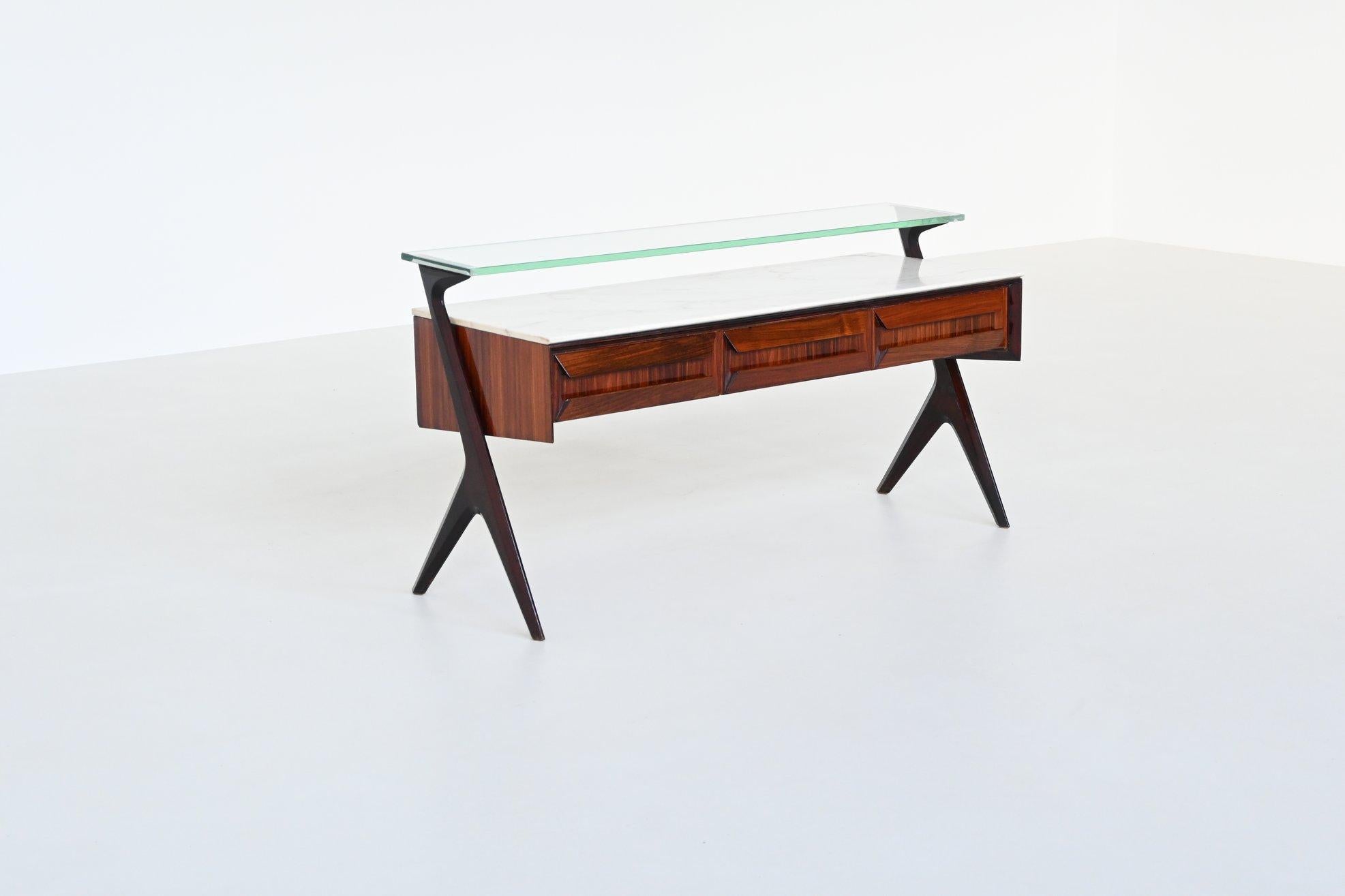 Buffet Vittorio Dassi en bois de rose et marbre Dassi Italie 1953 4