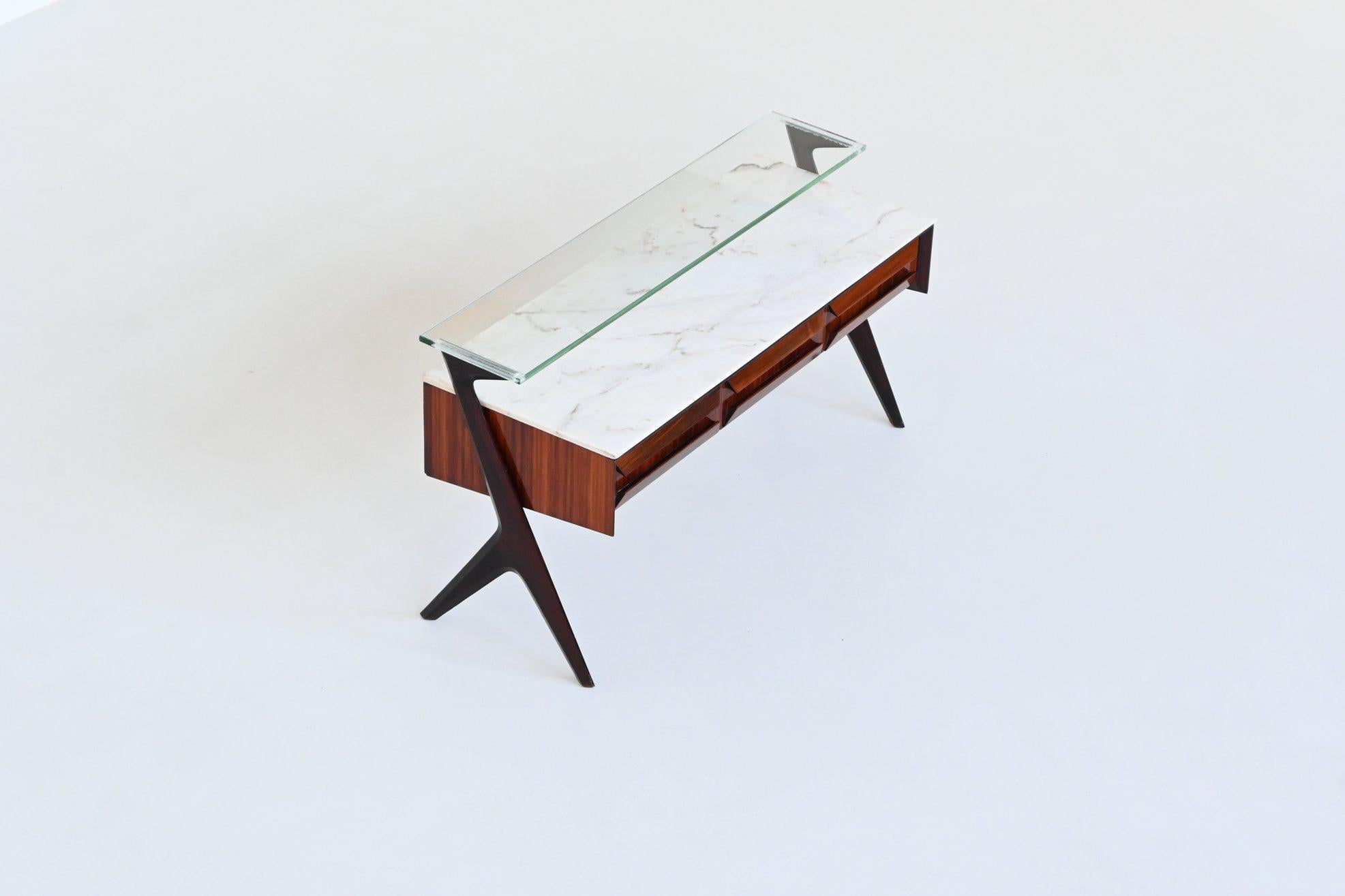 Buffet Vittorio Dassi en bois de rose et marbre Dassi Italie 1953 12