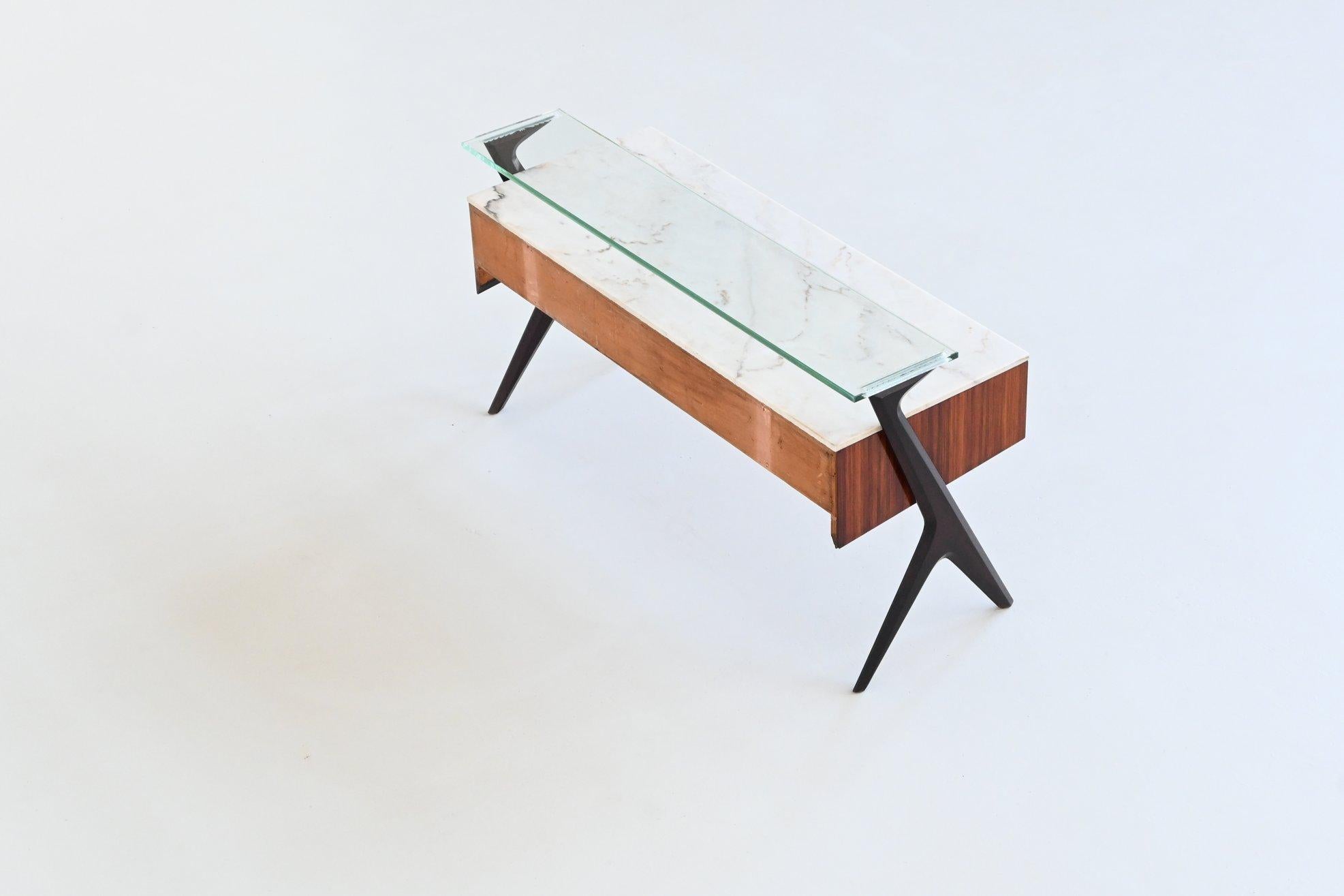 Buffet Vittorio Dassi en bois de rose et marbre Dassi Italie 1953 13