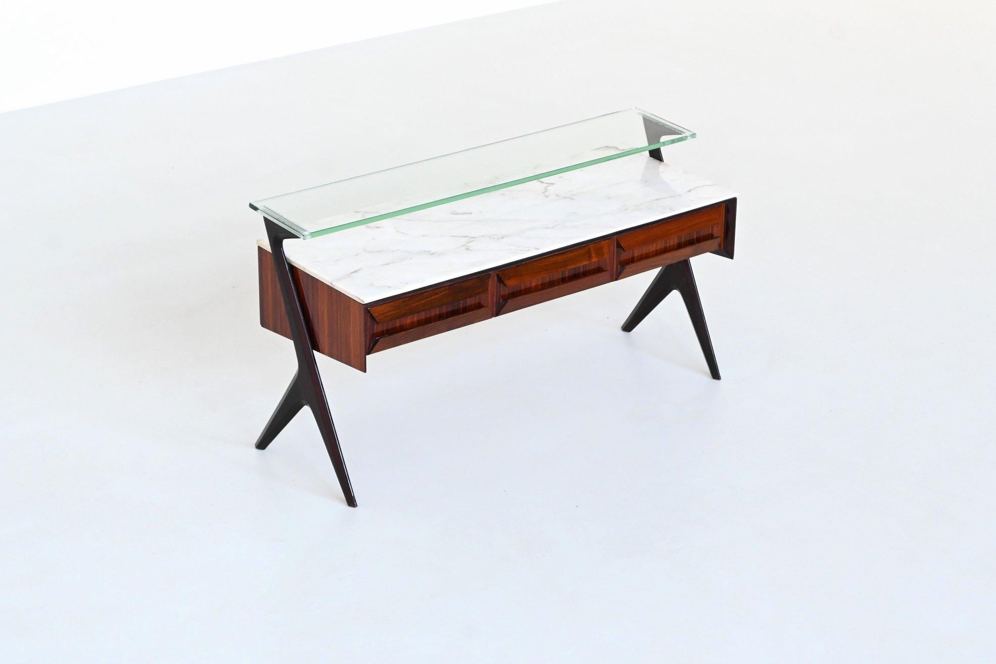 italien Buffet Vittorio Dassi en bois de rose et marbre Dassi Italie 1953