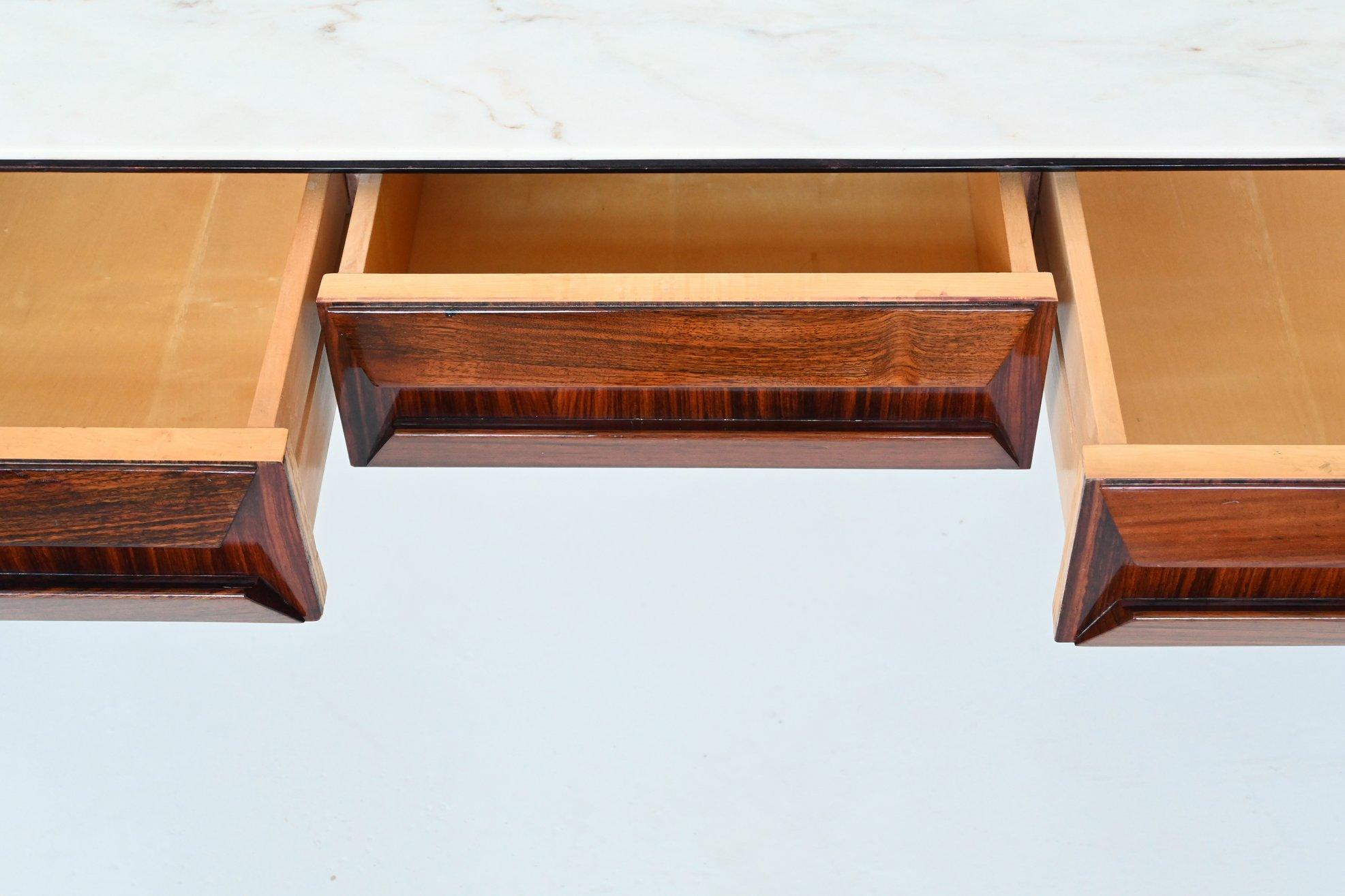 Buffet Vittorio Dassi en bois de rose et marbre Dassi Italie 1953 2