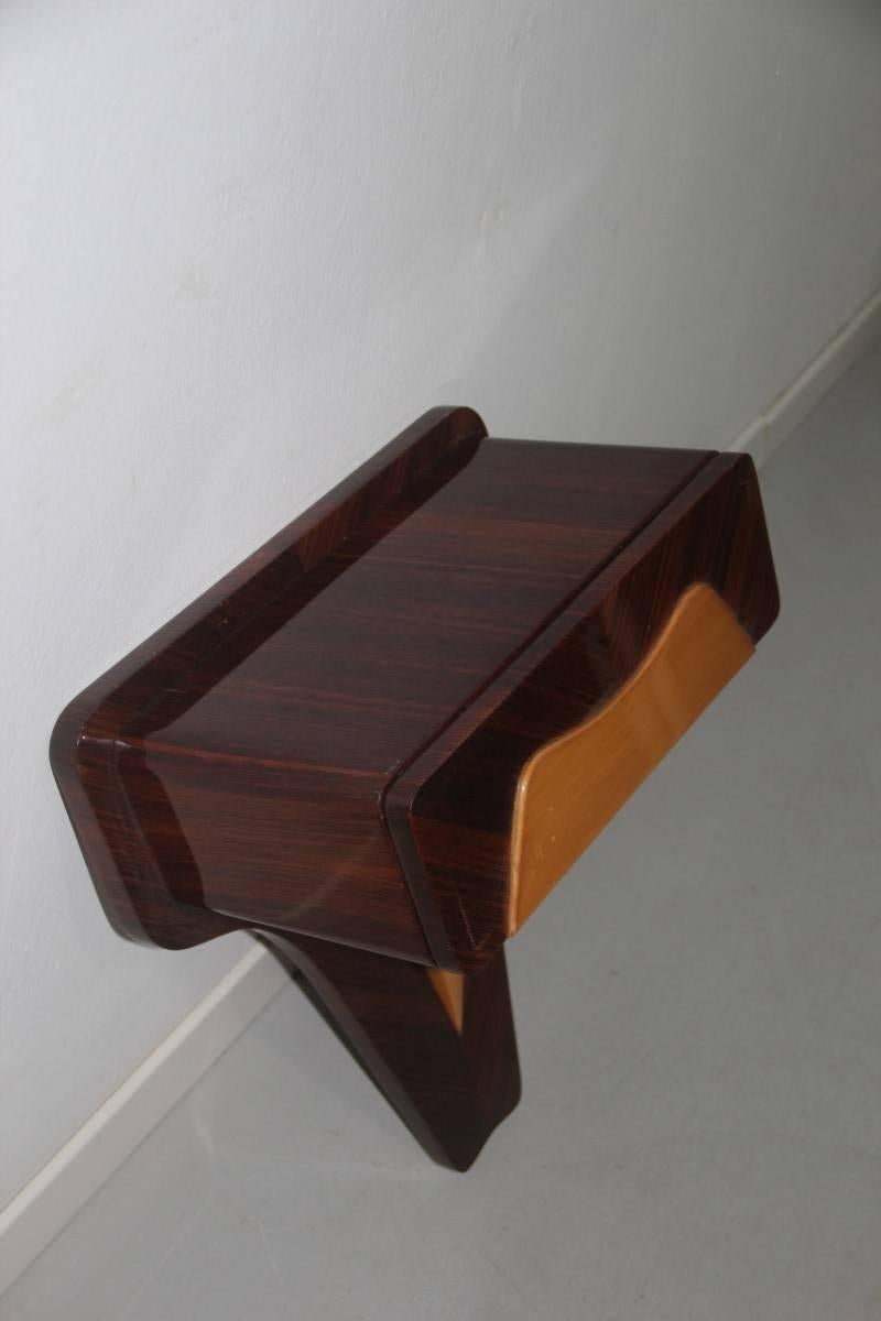 Minimal Vittorio Dassi small console Italian design 1950s,  maple with drawer.