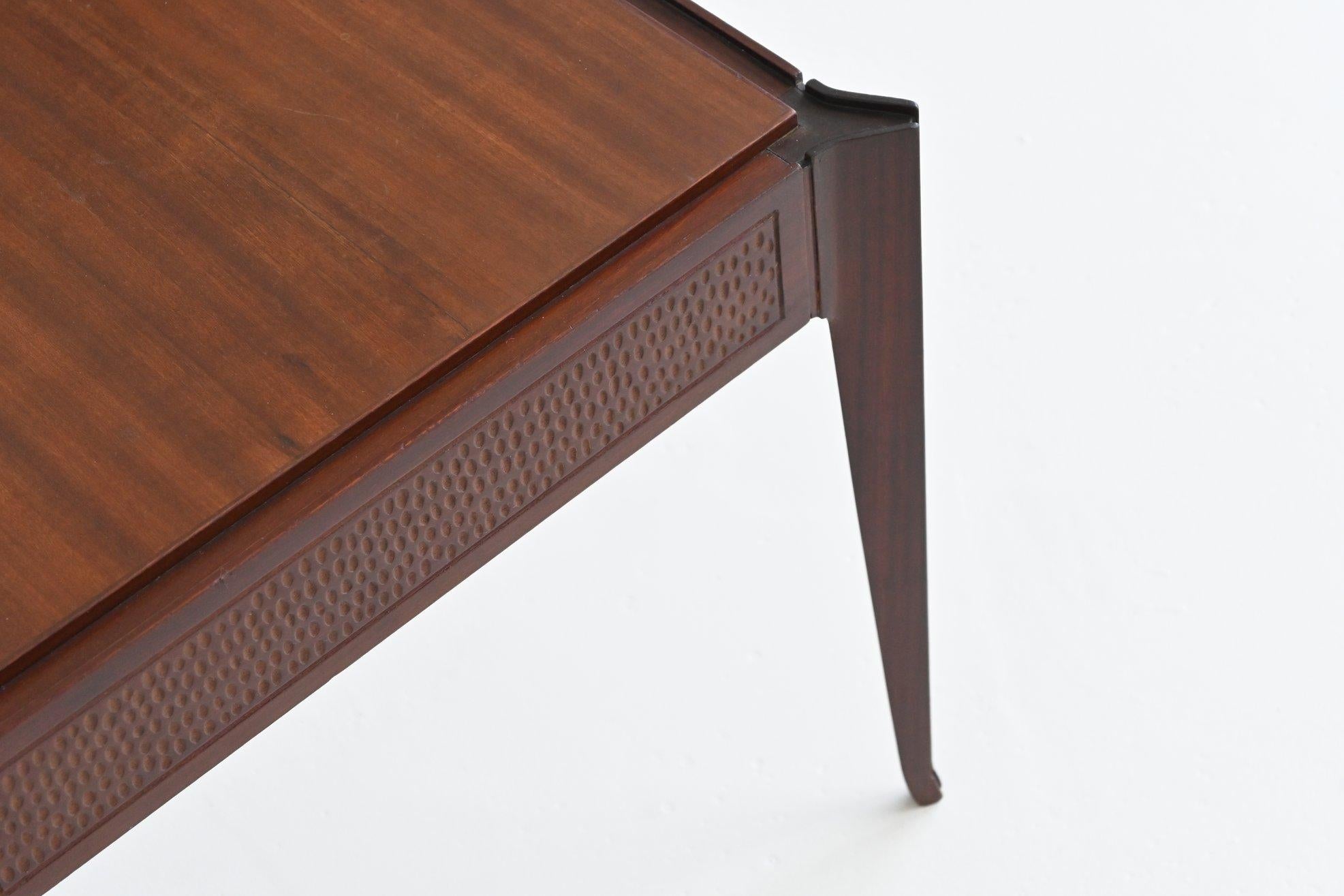 Italienischer Couchtisch im Vittorio Dassi-Stil aus Mahagoni, Italien 1960 im Angebot 2