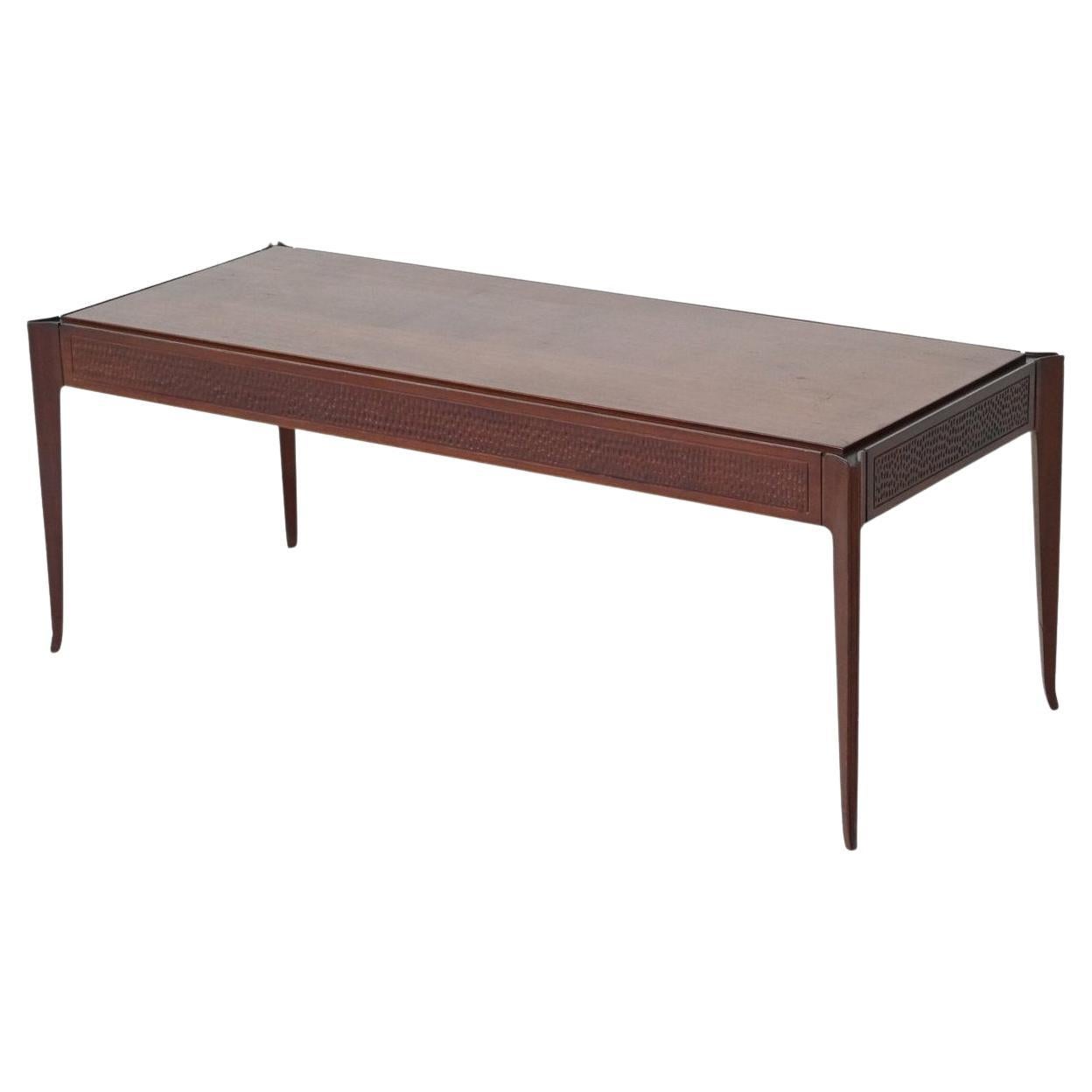 Vittorio Dassi style Italian coffee table in mahogany Italy 1960 For Sale