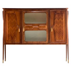 Vittorio Dassi Walnut Drinks Cabinet, Italy, Circa 1957