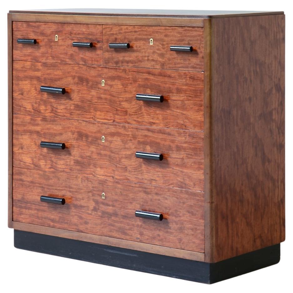 Vittorio Ducrot, piccola cassettiera in Oak Oak fiammata