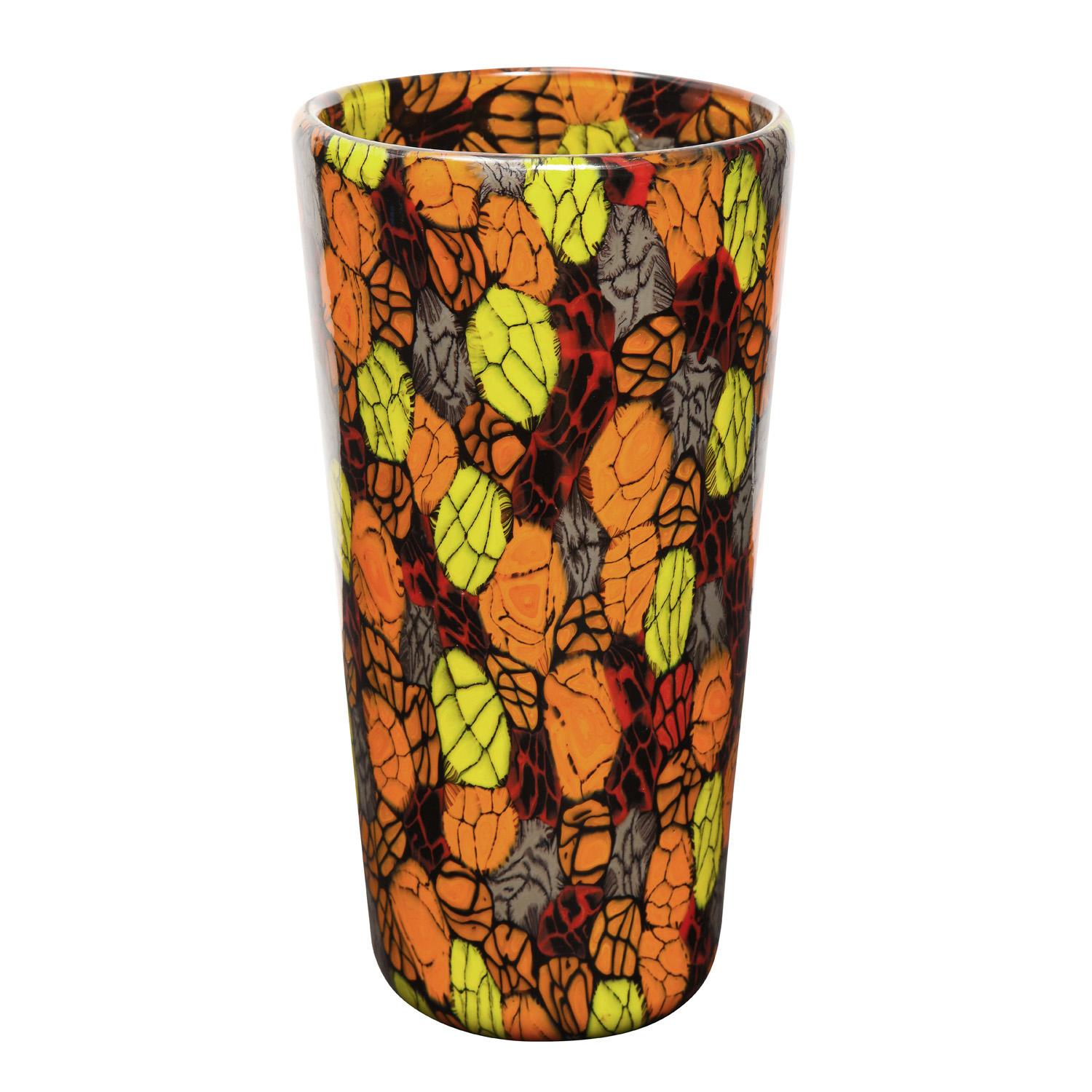 Vittorio Ferro Vase mit einzigartiger mehrfarbiger Murrine um 1994 (Italienisch) im Angebot