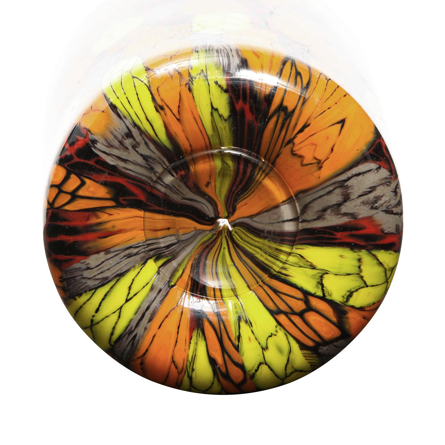 Vittorio Ferro Vase mit einzigartiger mehrfarbiger Murrine um 1994 (Handgefertigt) im Angebot
