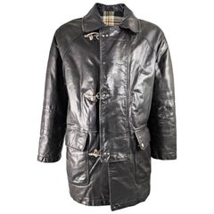 Vittorio Forti Mens Used Black Leather Coat