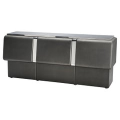 Vittorio Introini 'Colby' Sideboard in Grey Lacquered Wood and Metal 