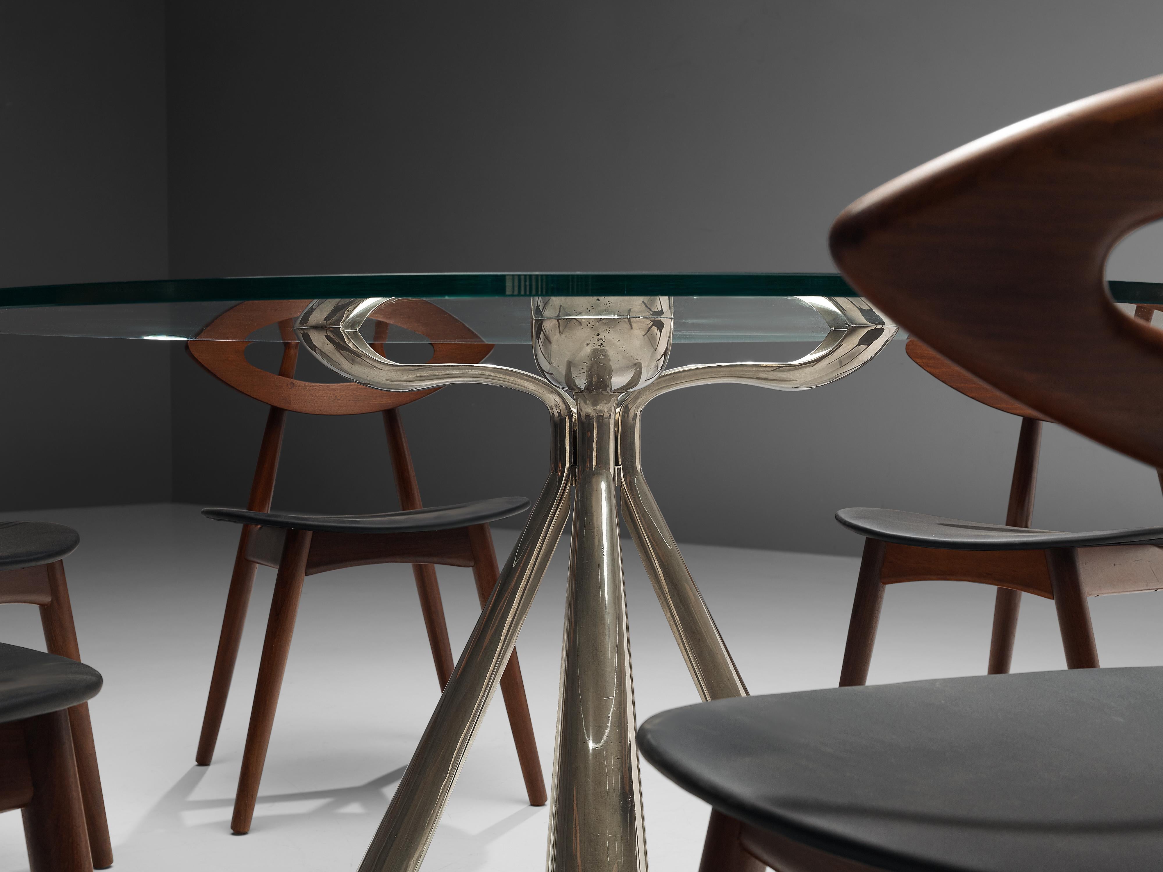 Vittorio Introini Dining Table and Ejvind A. Johansson 'Eye' Dining Chairs 3
