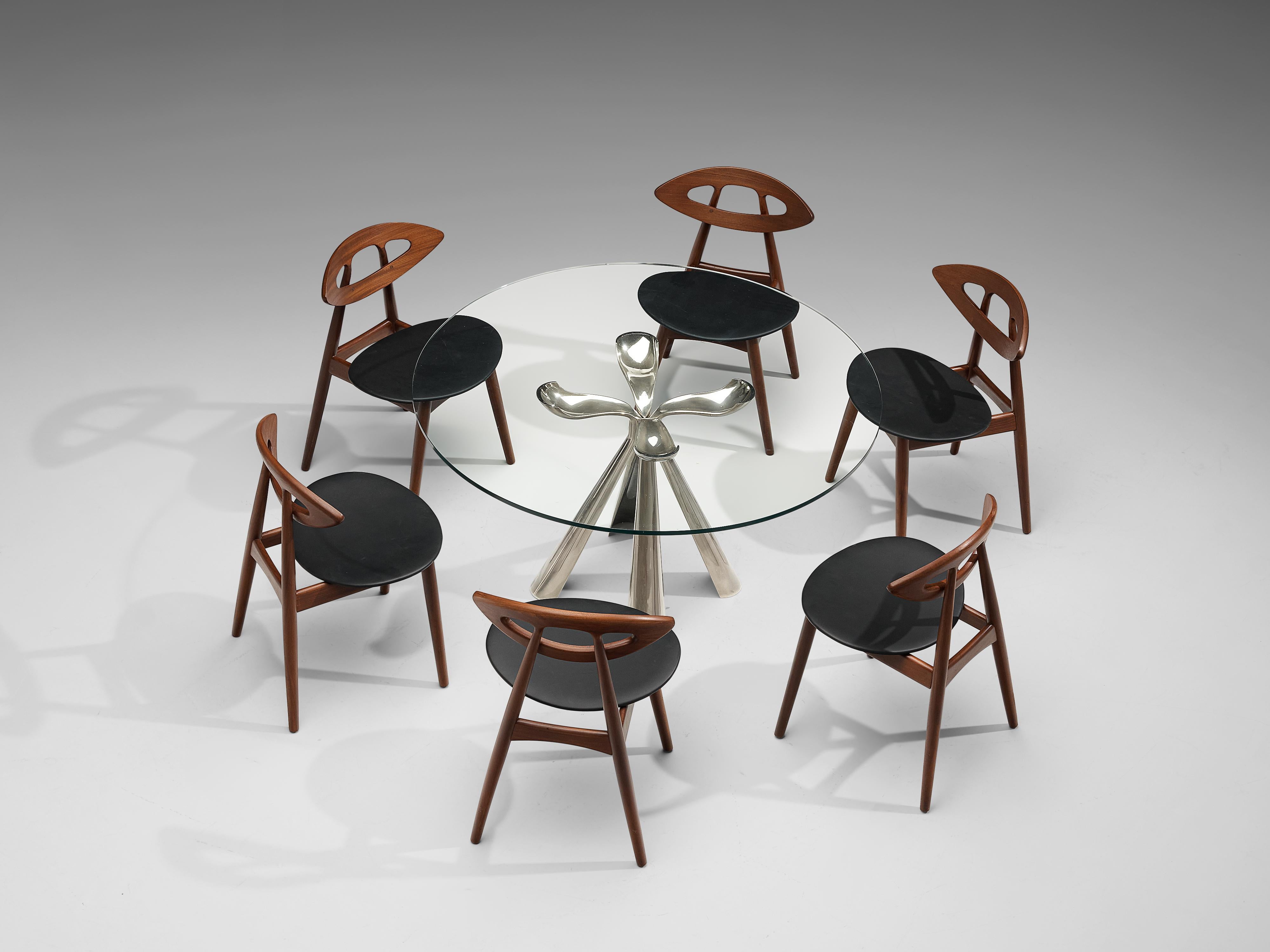 Vittorio Introini Dining Table and Ejvind A. Johansson 'Eye' Dining Chairs 5