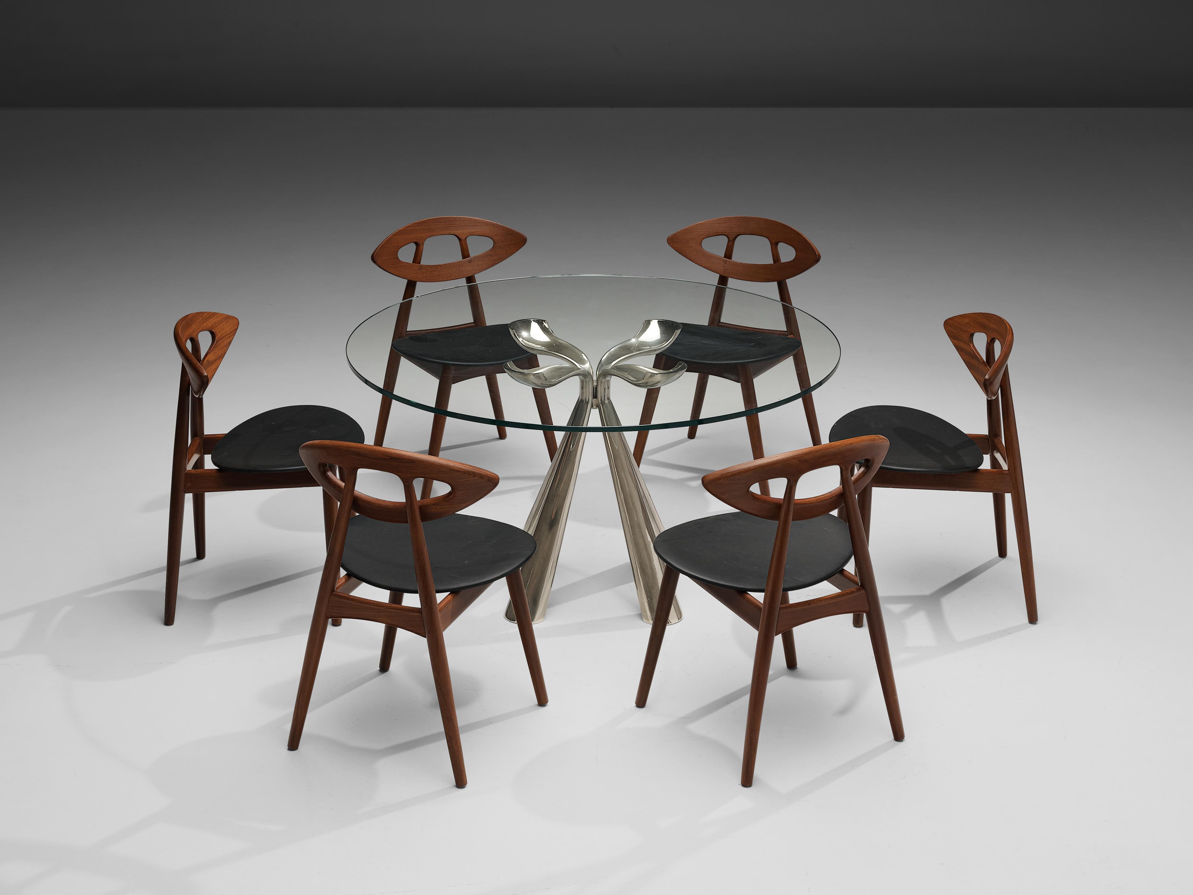 Vittorio Introini Dining Table and Ejvind A. Johansson 'Eye' Dining Chairs In Good Condition In Waalwijk, NL