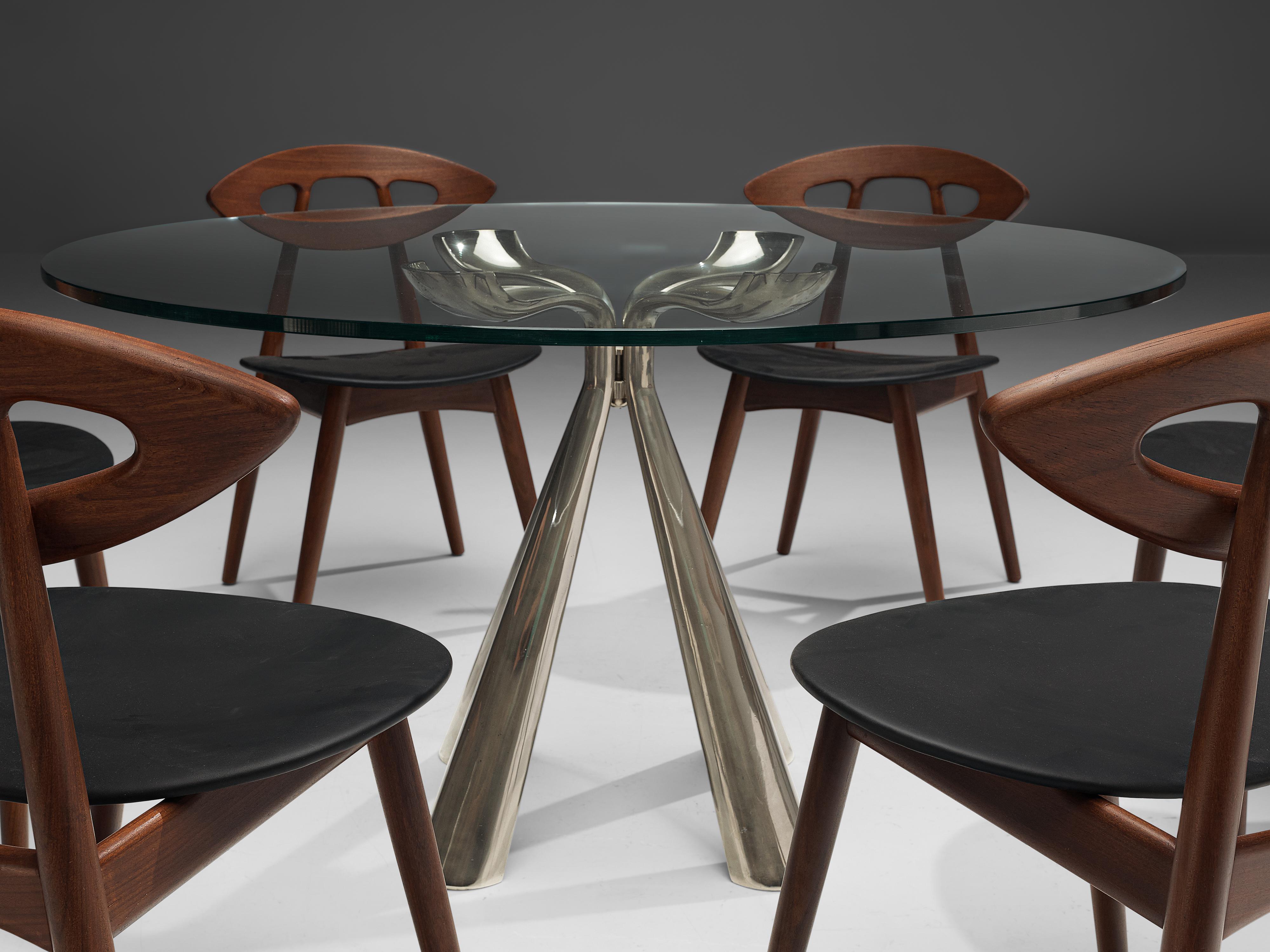 Vittorio Introini Dining Table and Ejvind A. Johansson 'Eye' Dining Chairs 2