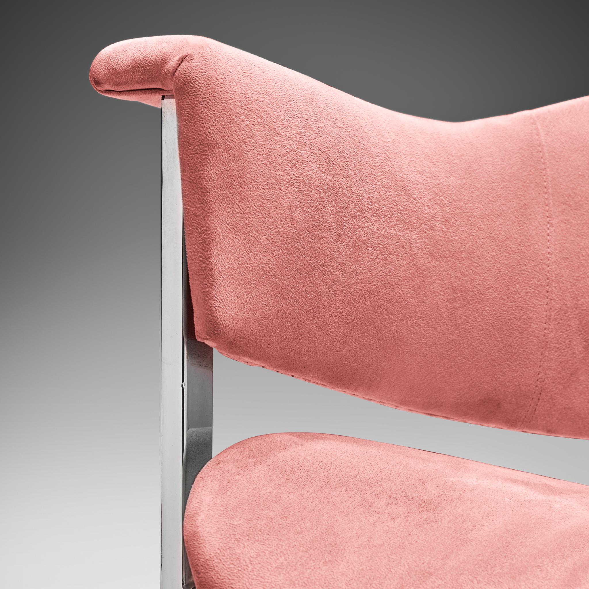 Vittorio Introini pour Mario Sabot, paire de chaises de salle à manger rose poussiéreux  Bon état - En vente à Waalwijk, NL