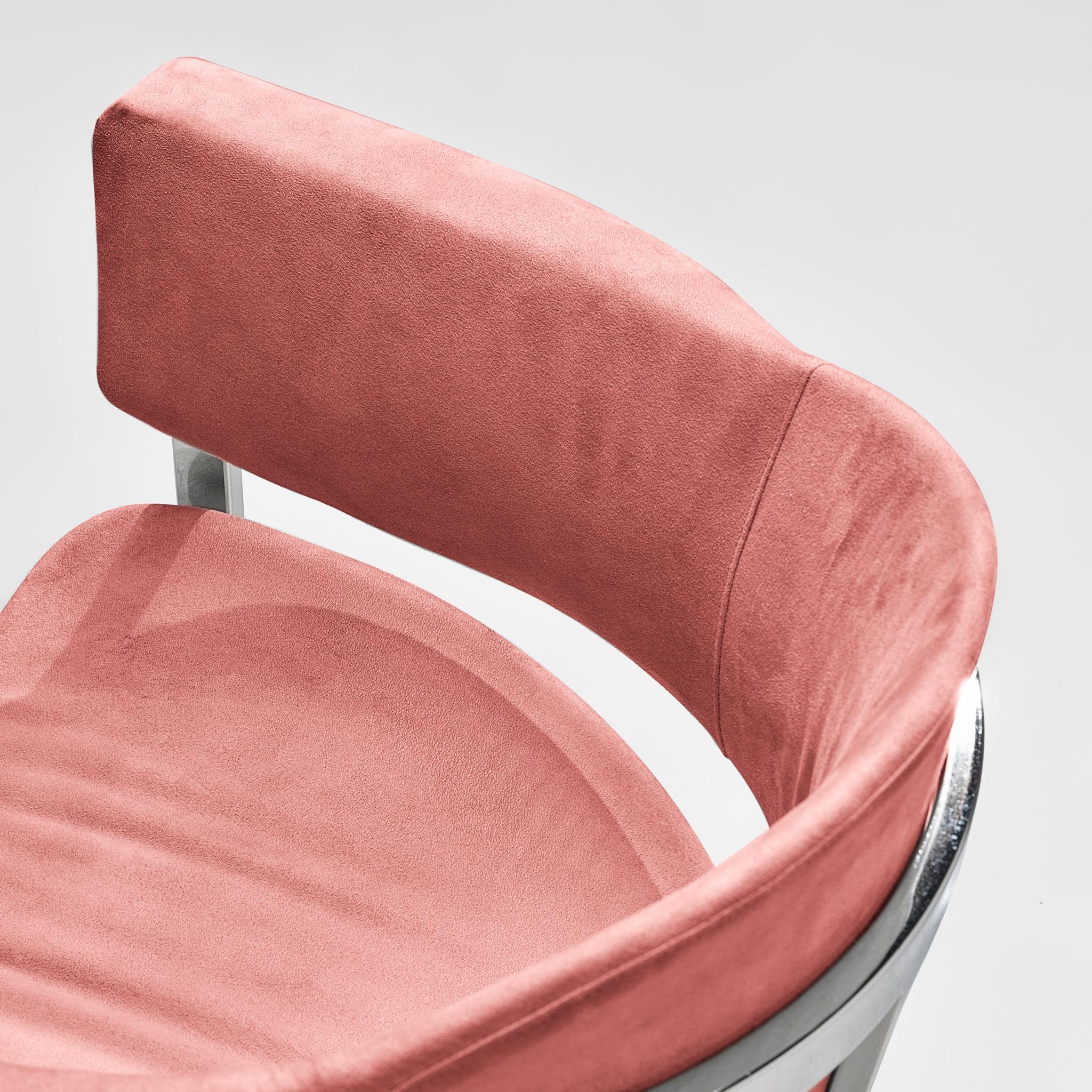 Fin du 20e siècle Vittorio Introini pour Mario Sabot, paire de chaises de salle à manger rose poussiéreux  en vente