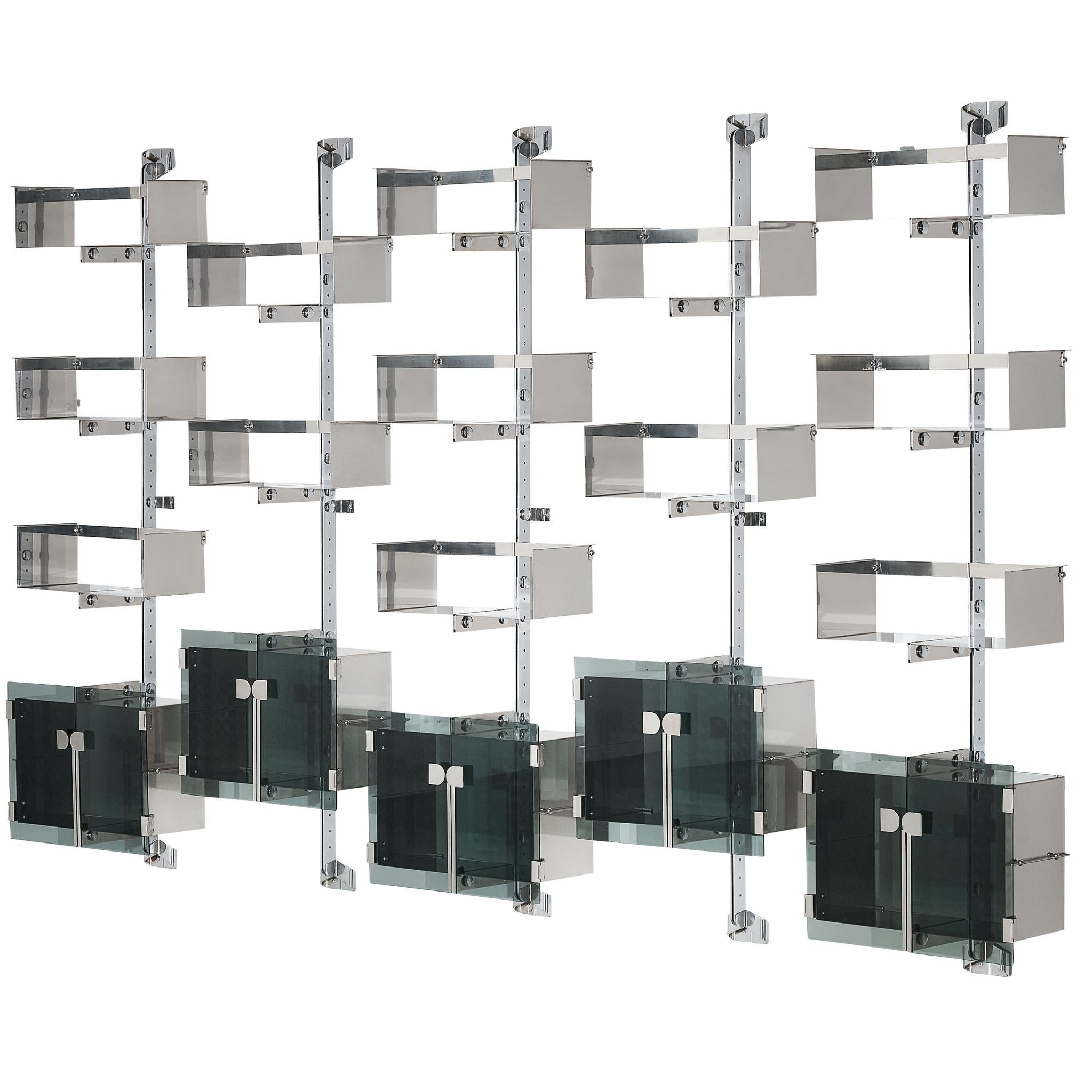 Vittorio Introini for Proposals 
P700
 Modular Wall Bookcase in Metal For Sale