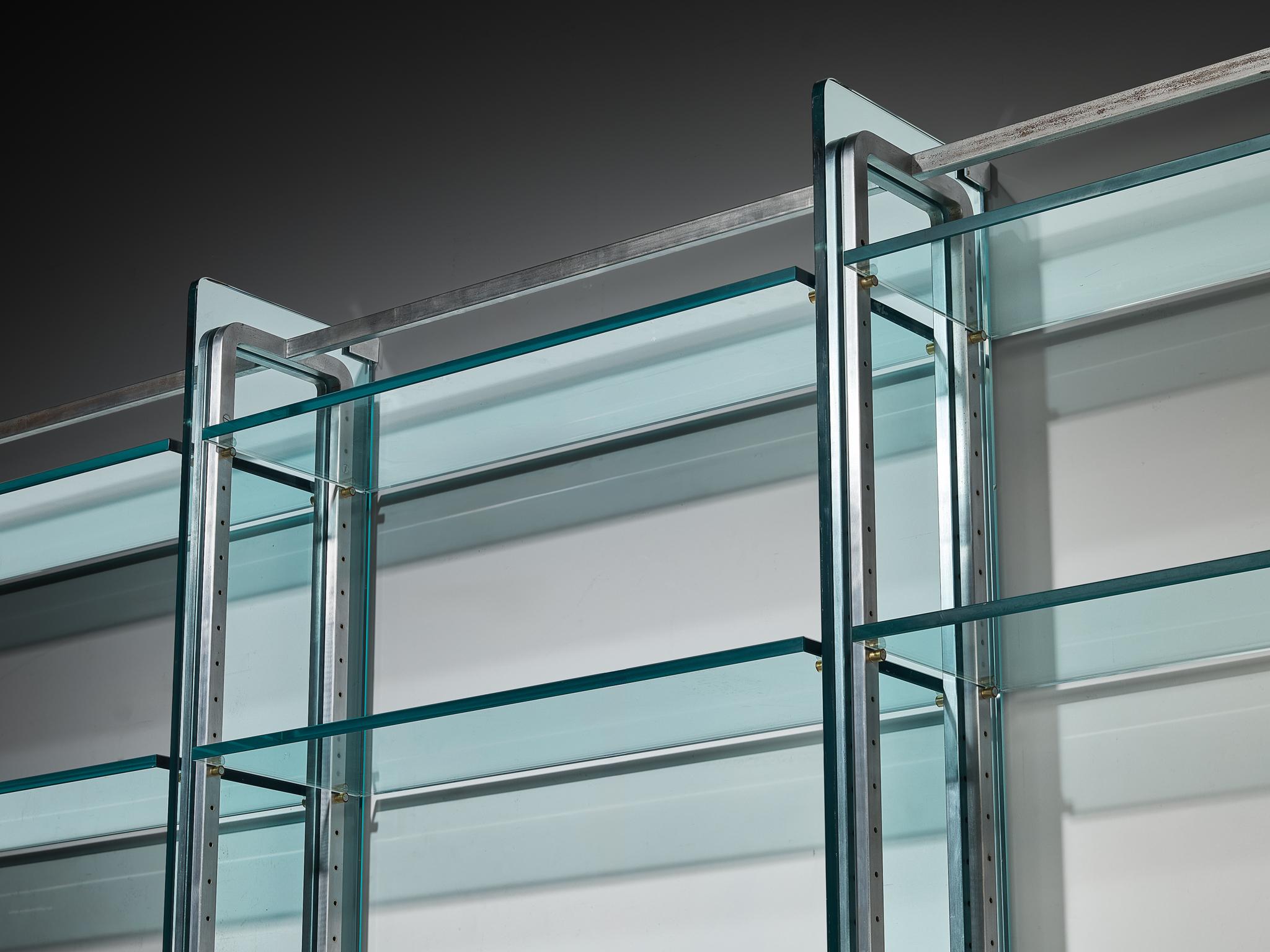 Vittorio Introini for Proposals Wall Unit in Steel and Glass In Good Condition For Sale In Waalwijk, NL