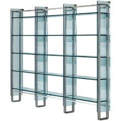 Vintage Vittorio Introini for Proposals Wall Unit in Steel and Glass