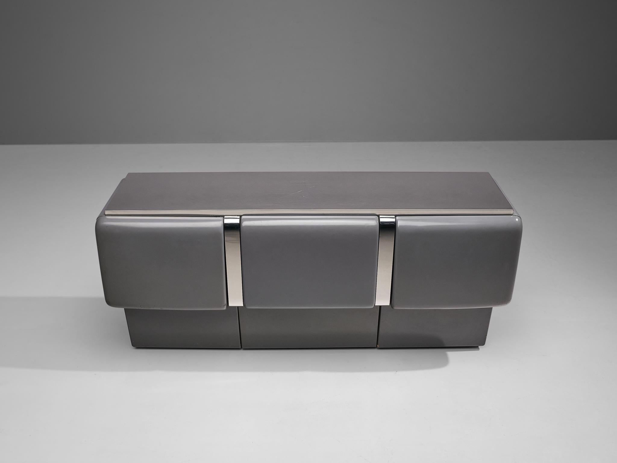 Vittorio Introini for Saporiti 'Colby' Sideboard in Lacquered Wood and Metal 2