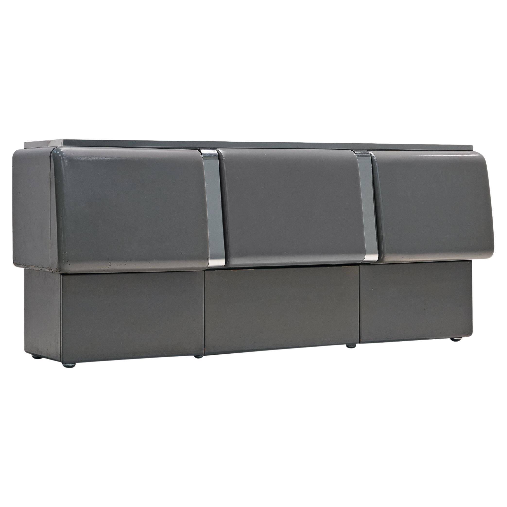 Vittorio Introini for Saporiti 'Colby' Sideboard in Lacquered Wood and Metal