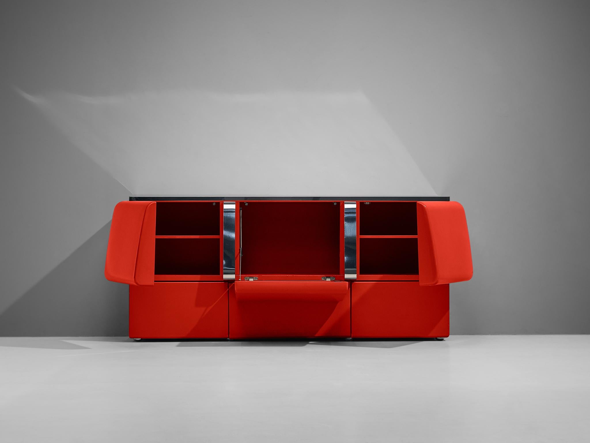Vittorio Introini for Saporiti 'Colby' Sideboard in Red 3