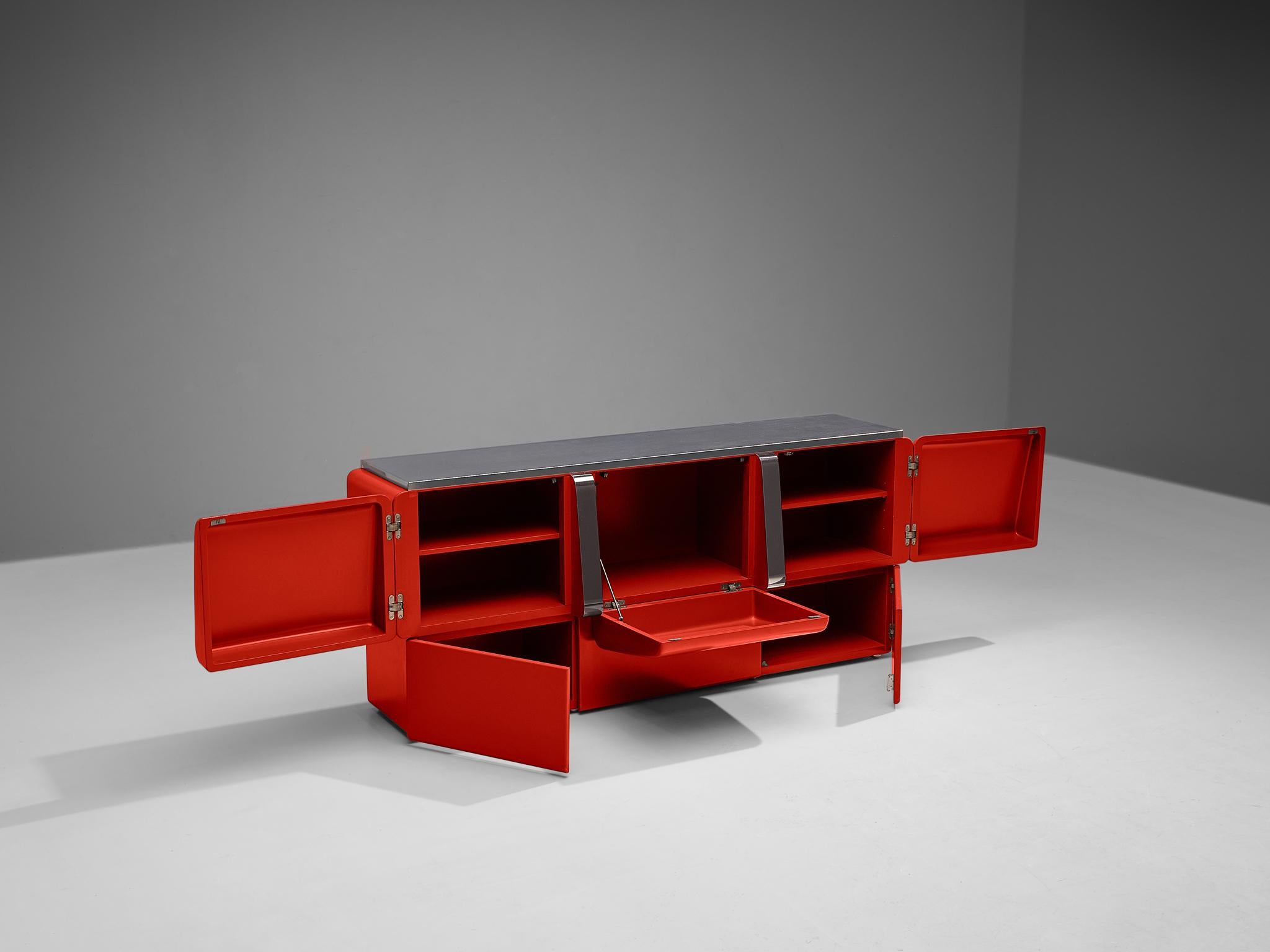 Vittorio Introini for Saporiti 'Colby' Sideboard in Red 4
